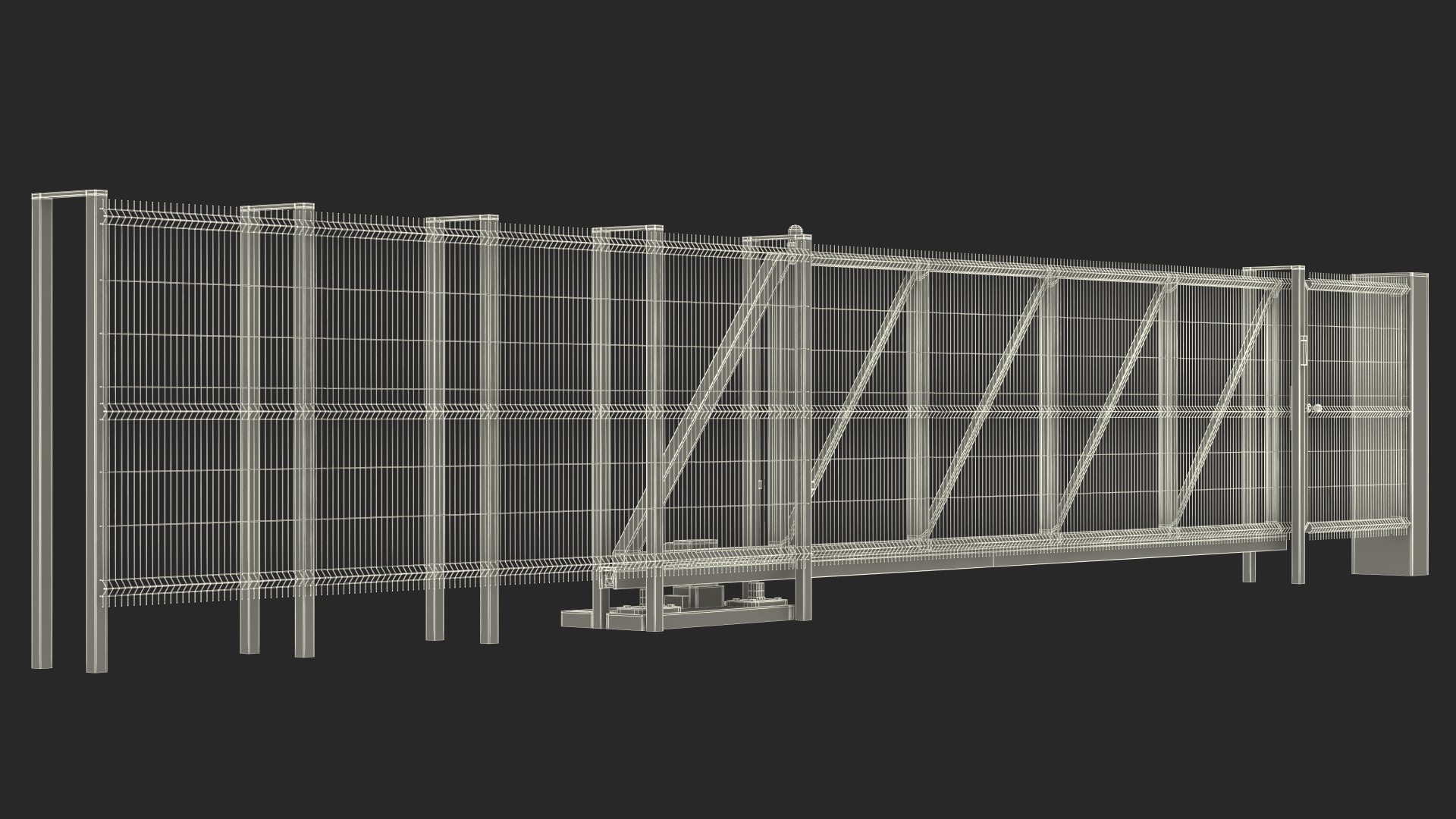 Industrial Mesh Gates Steel 3D