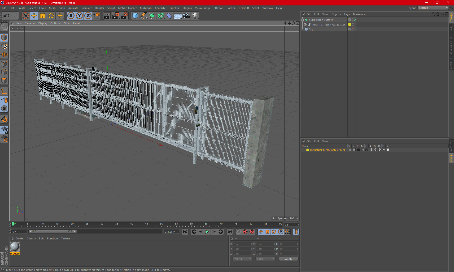 Industrial Mesh Gates Steel 3D