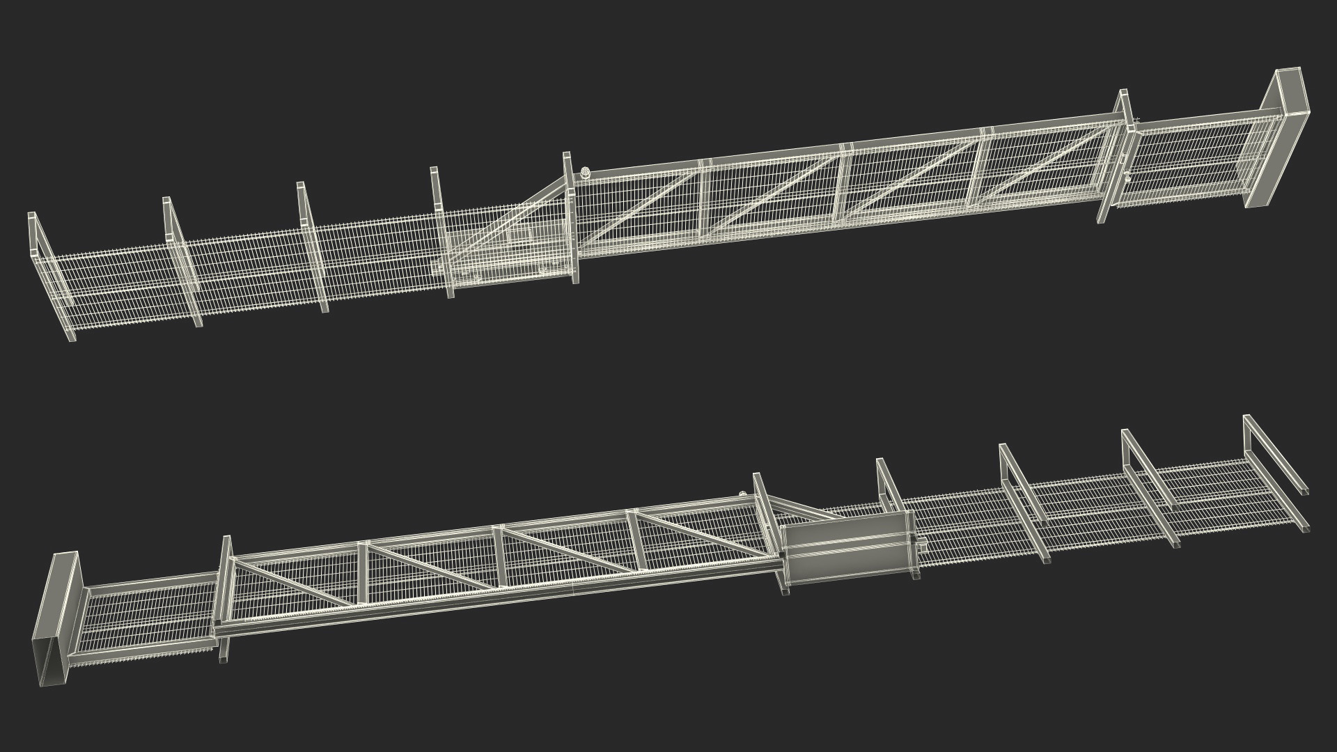 Industrial Mesh Gates Steel 3D