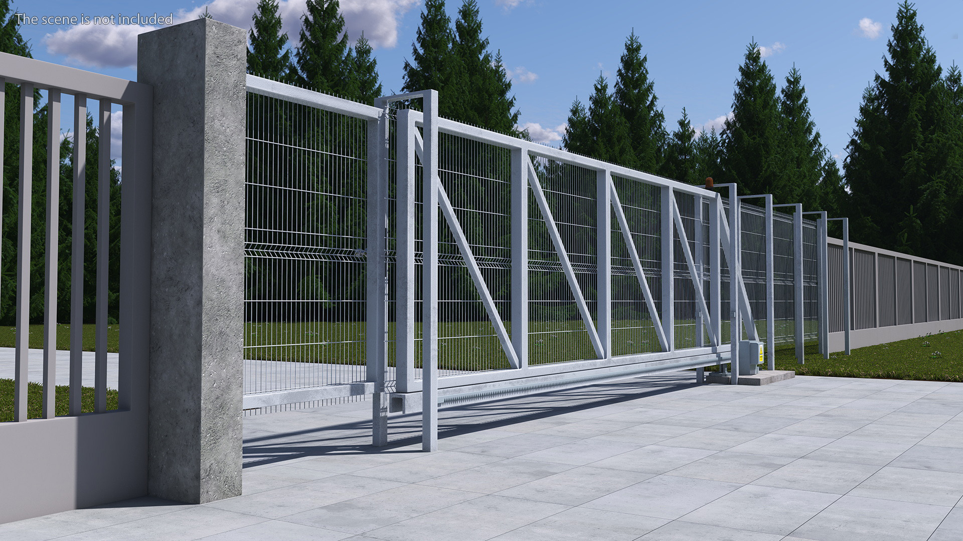 Industrial Mesh Gates Steel 3D