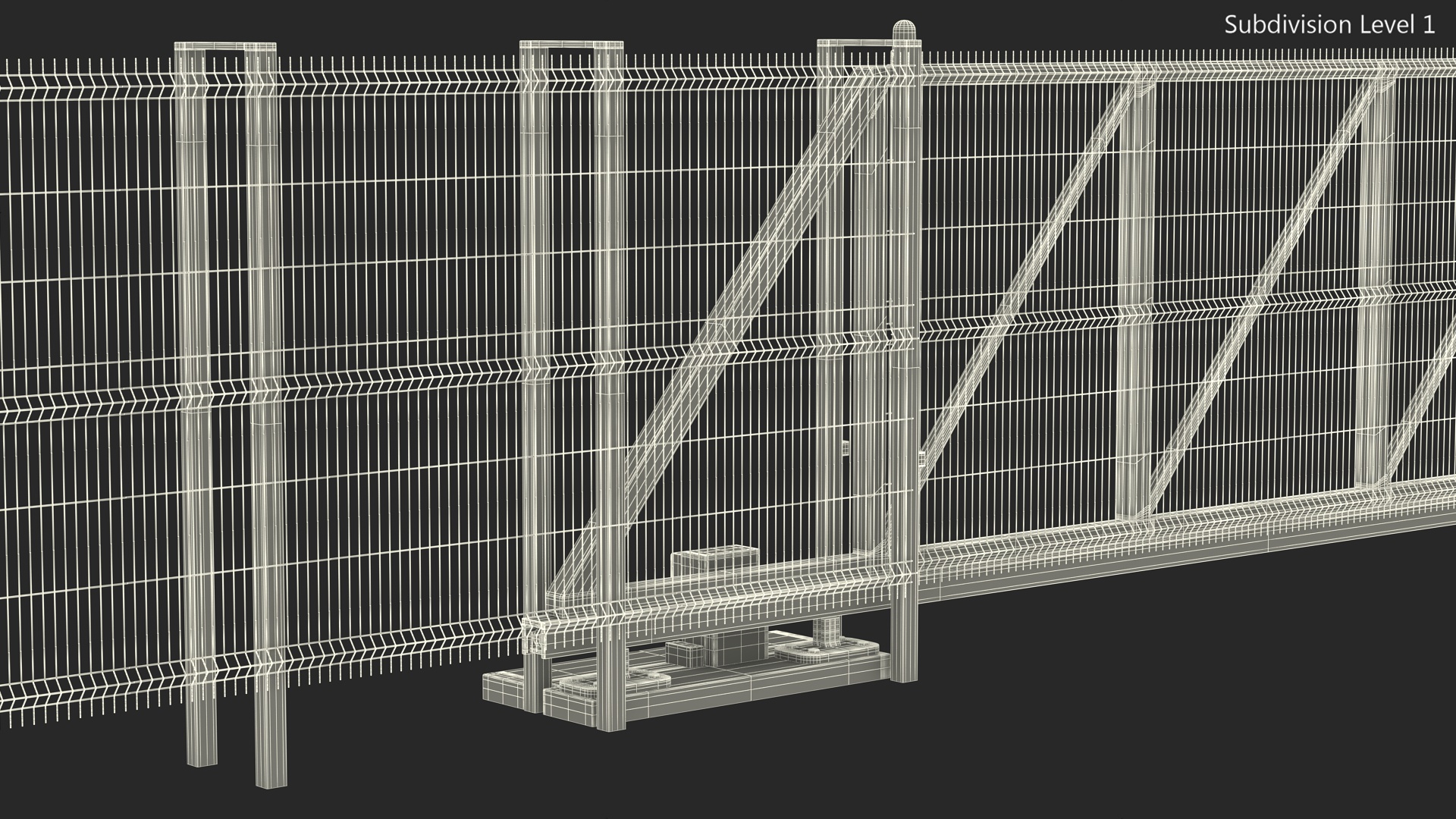 Industrial Mesh Gates Steel 3D