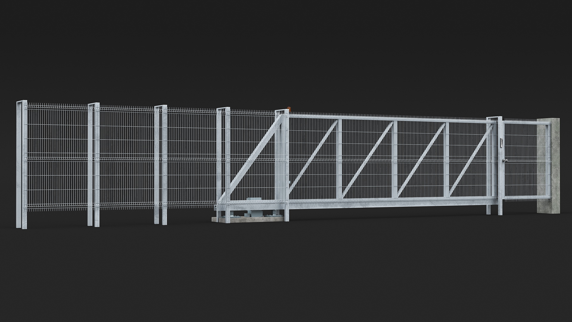 Industrial Mesh Gates Steel 3D