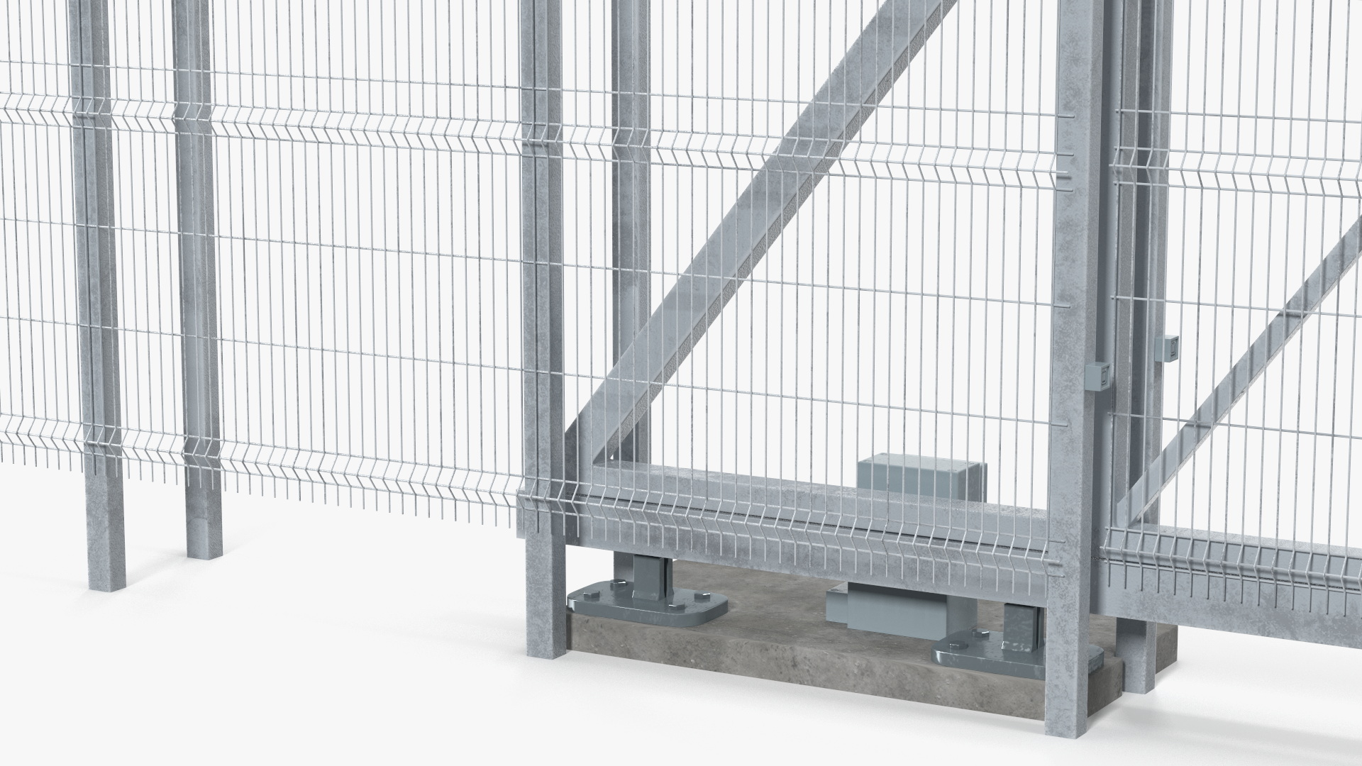 Industrial Mesh Gates Steel 3D