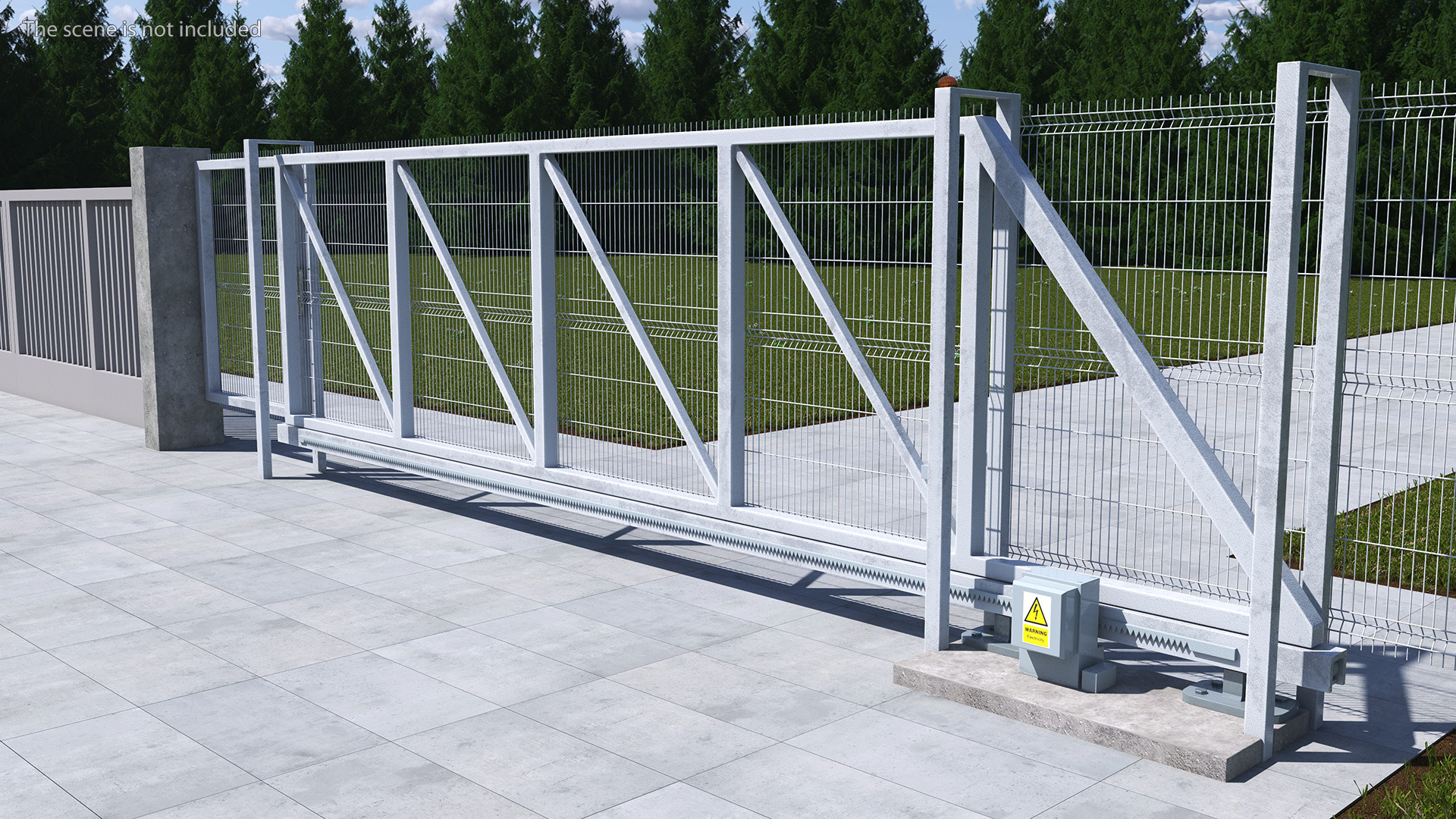 Industrial Mesh Gates Steel 3D