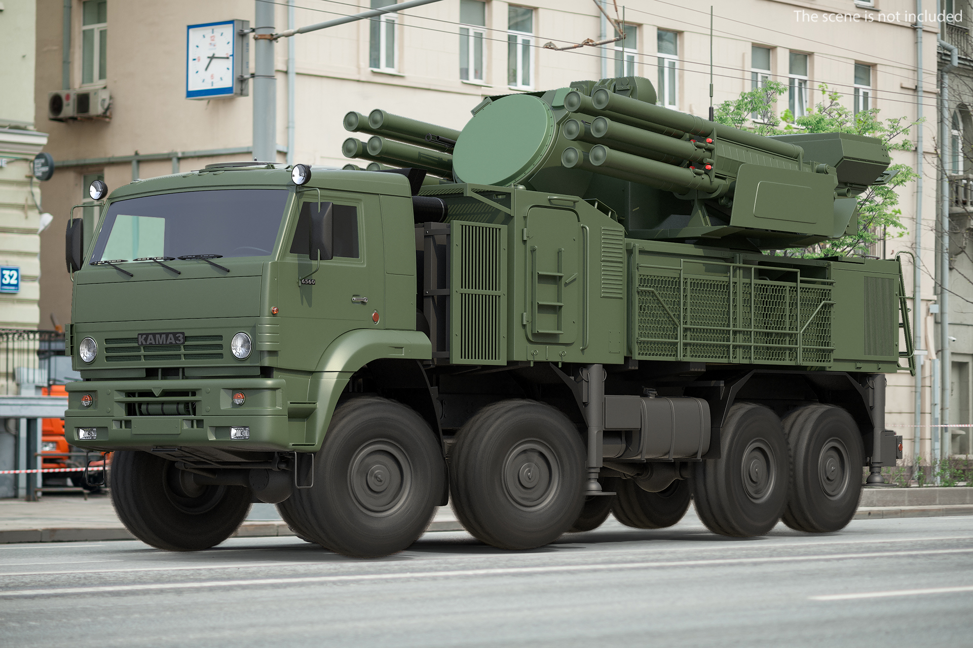 3D Missile System Pantsir S1 SA-22 Greyhound Rigged model