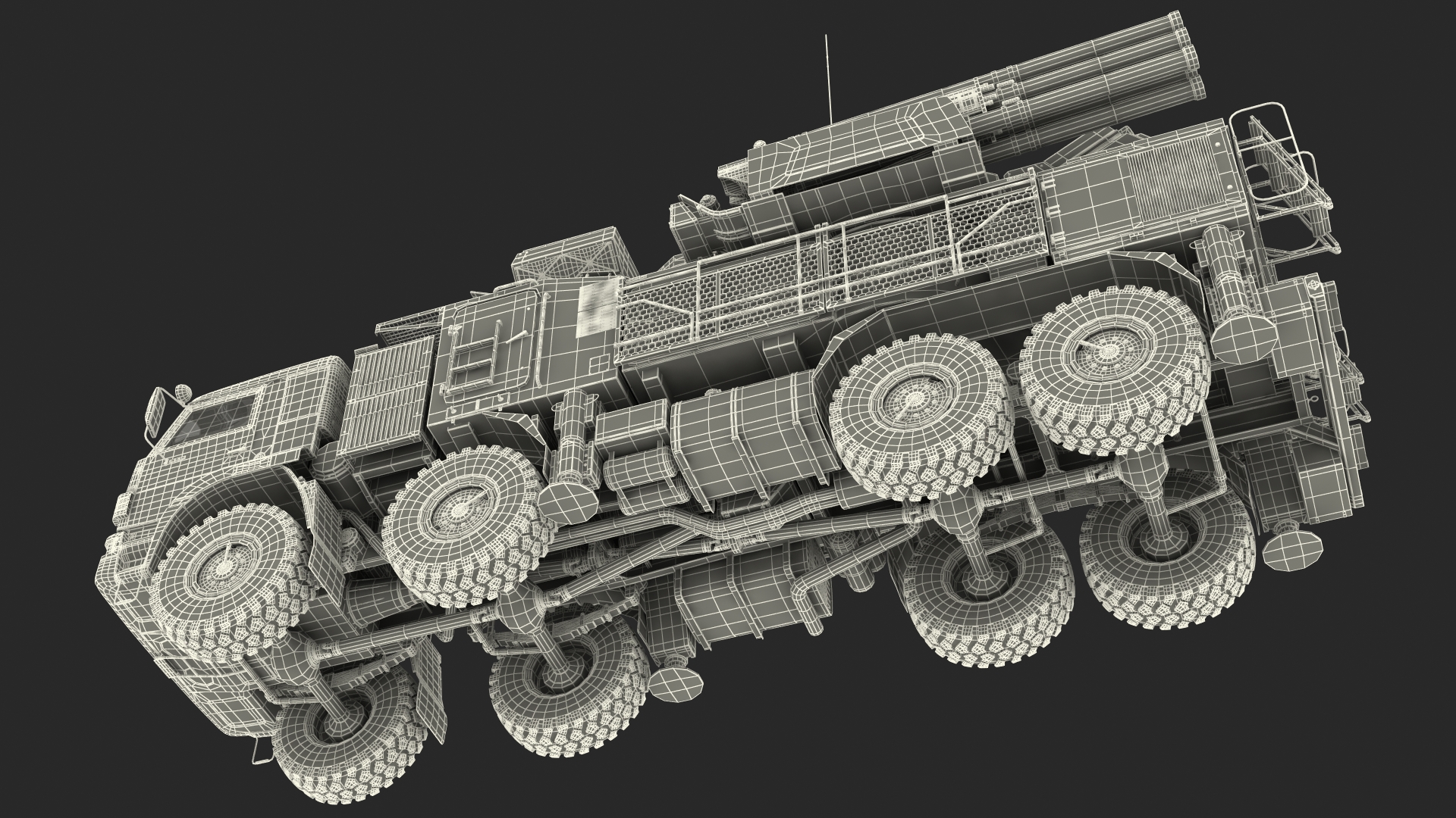 3D Missile System Pantsir S1 SA-22 Greyhound Rigged model