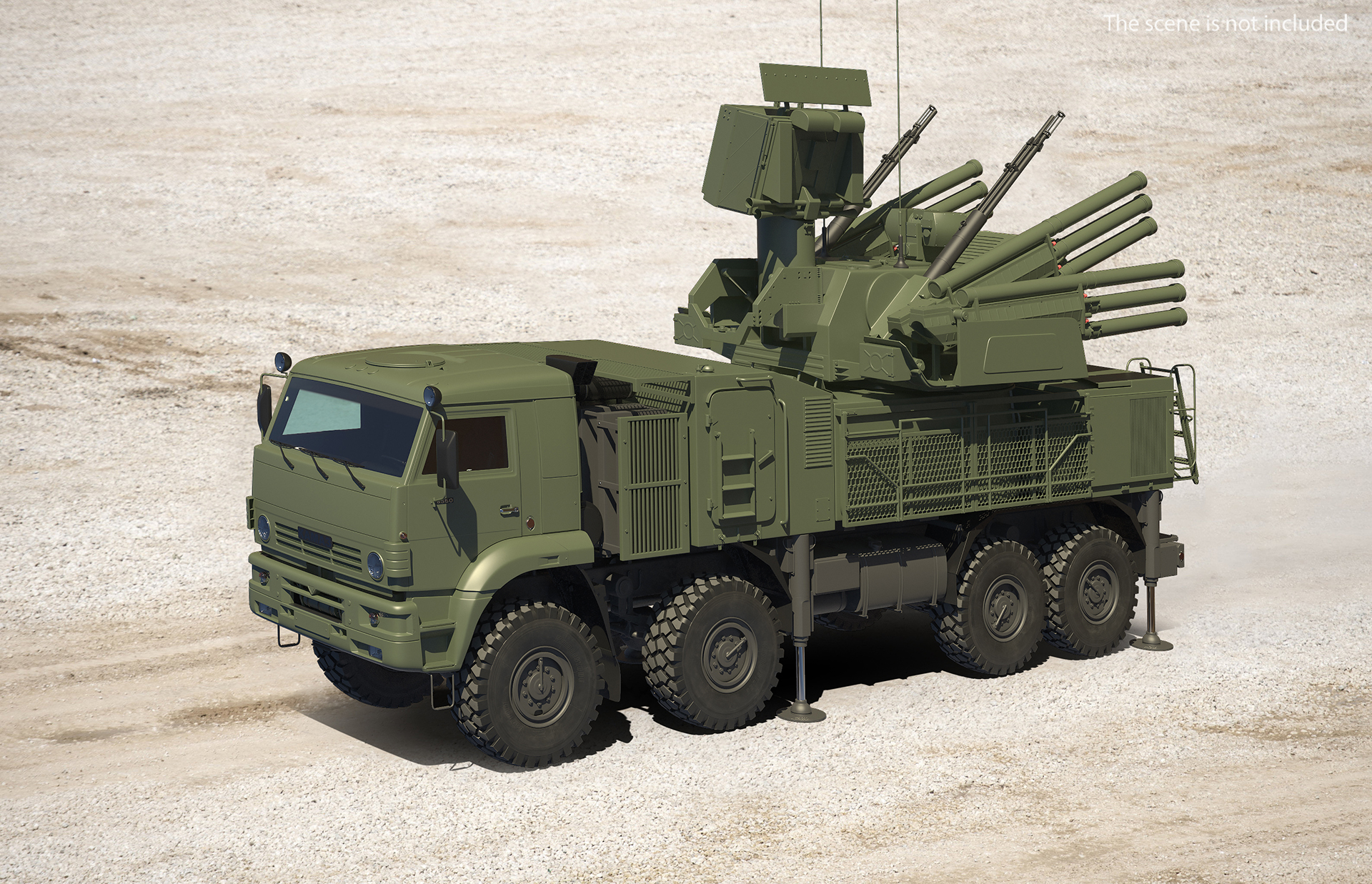 3D Missile System Pantsir S1 SA-22 Greyhound Rigged model