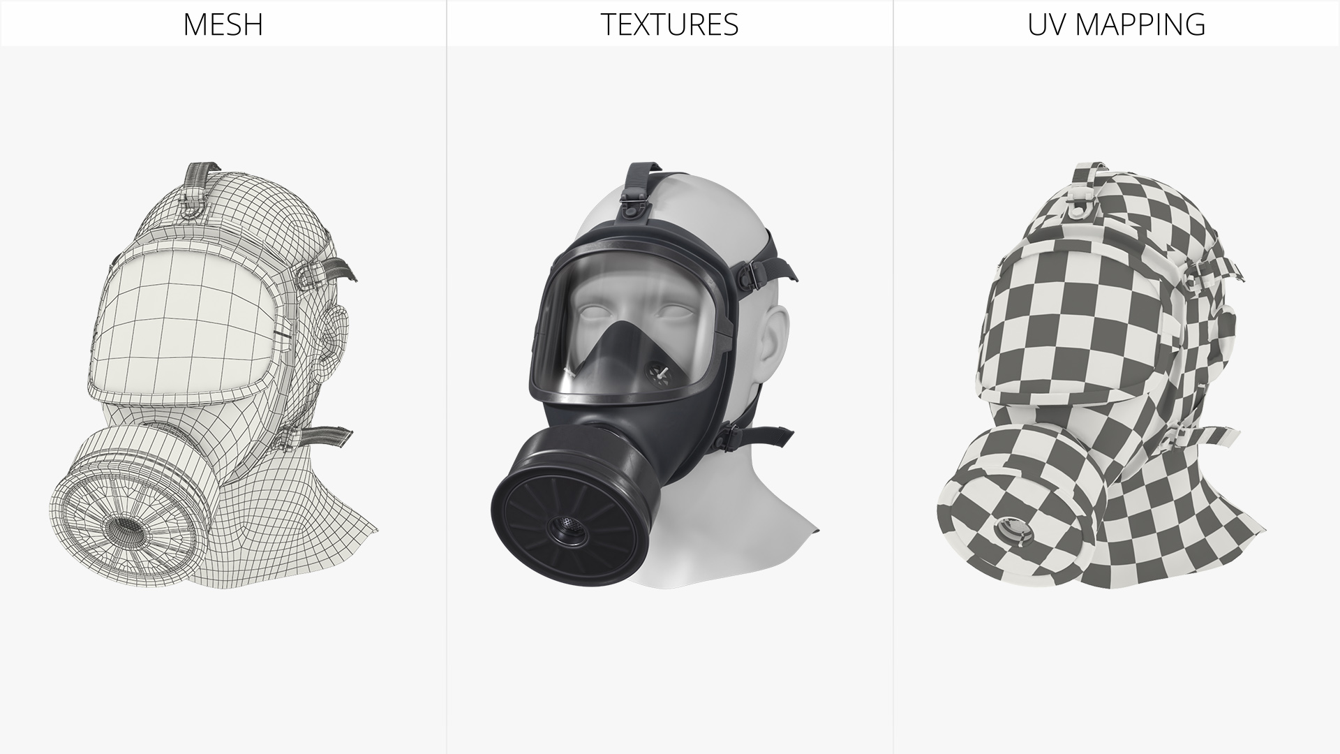 MF 14 Gas Mask on Head Mannequin Black - view 7