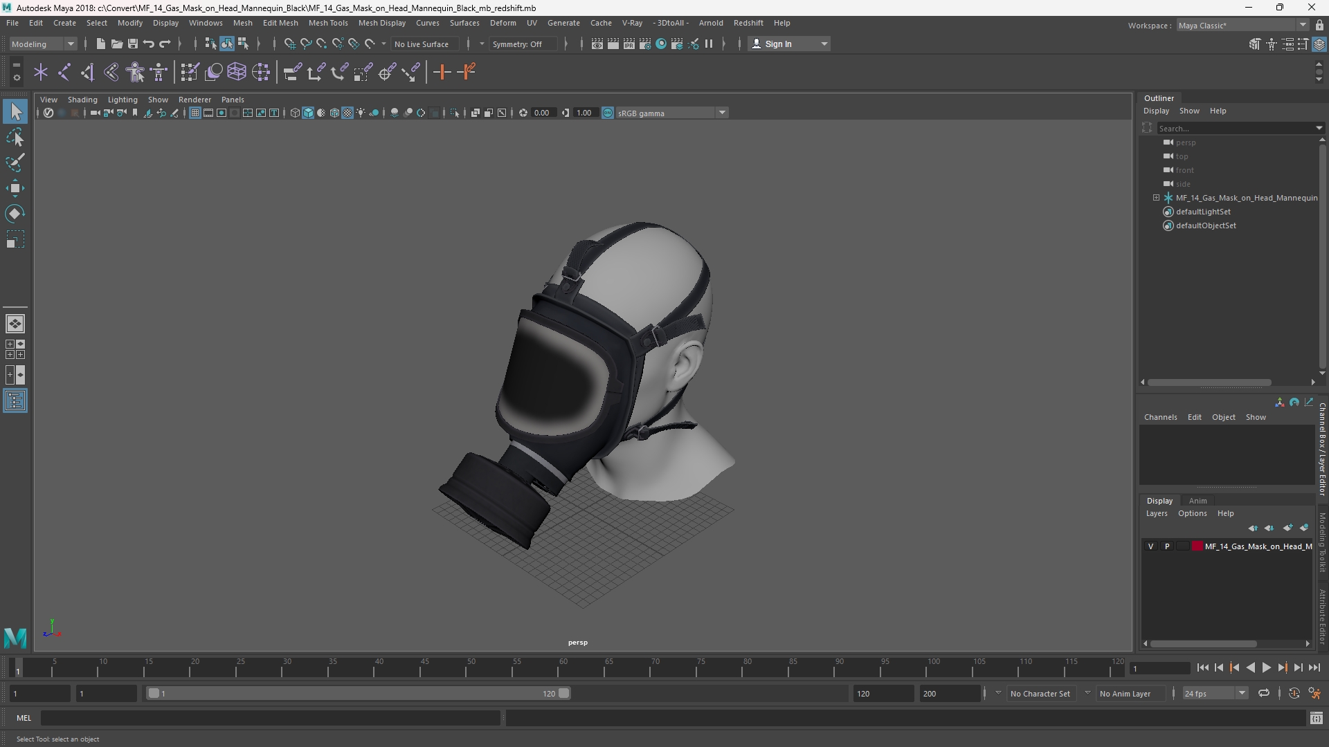MF 14 Gas Mask on Head Mannequin Black - view 11