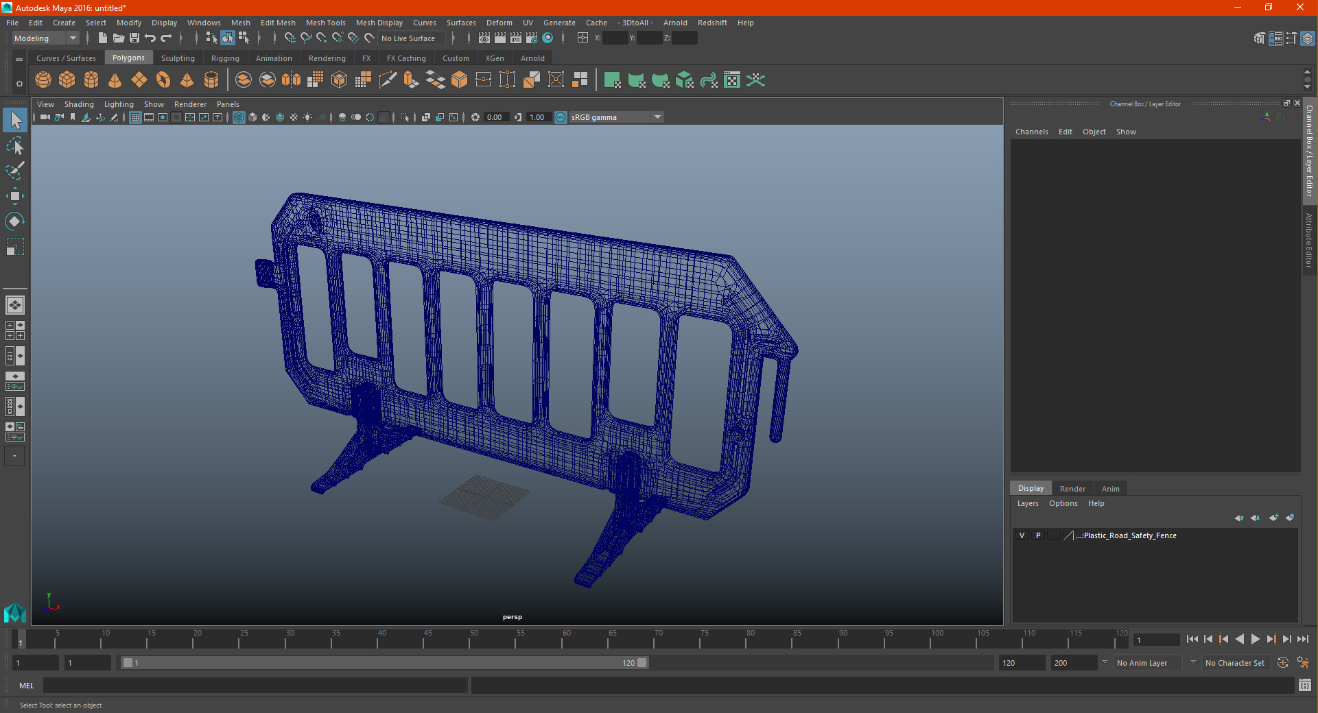 3D model Plastic Road Safety Fence