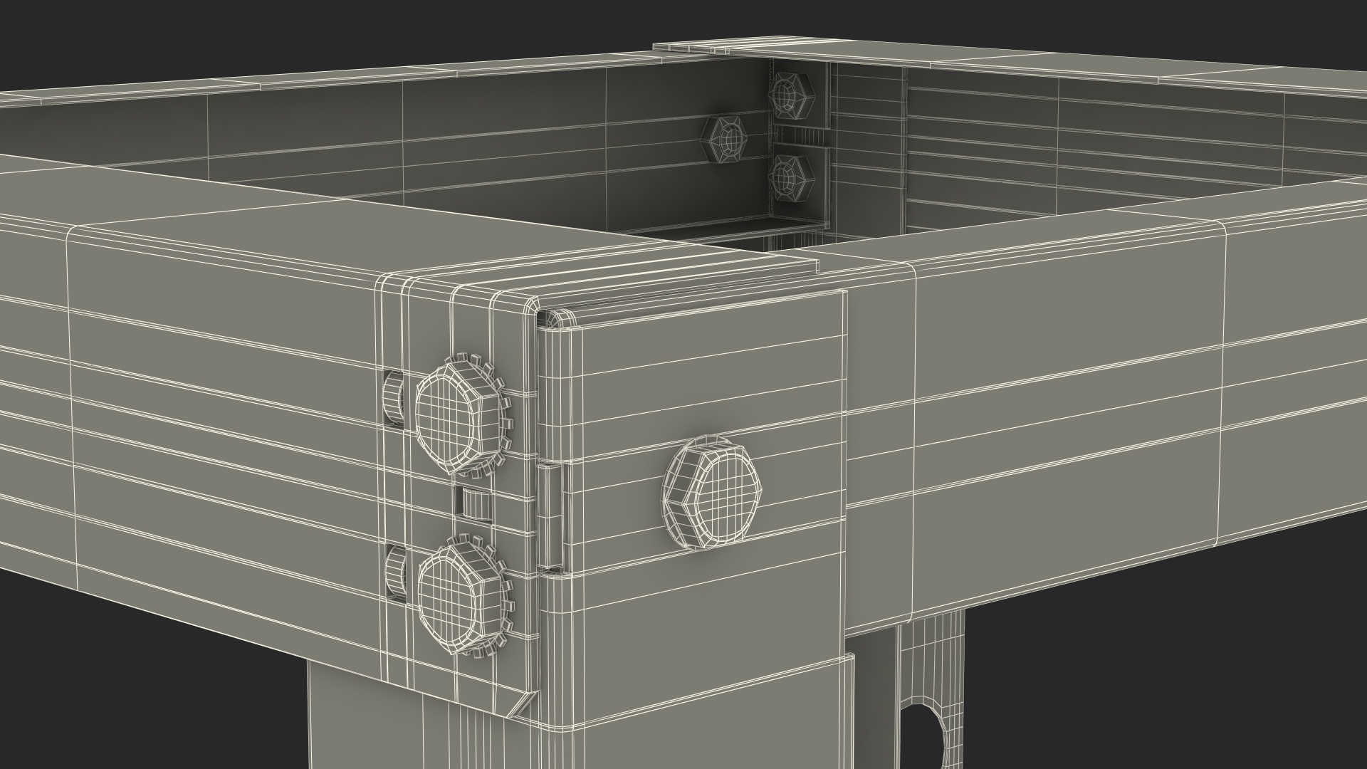 Open Frame Server Rack 44U Empty 3D