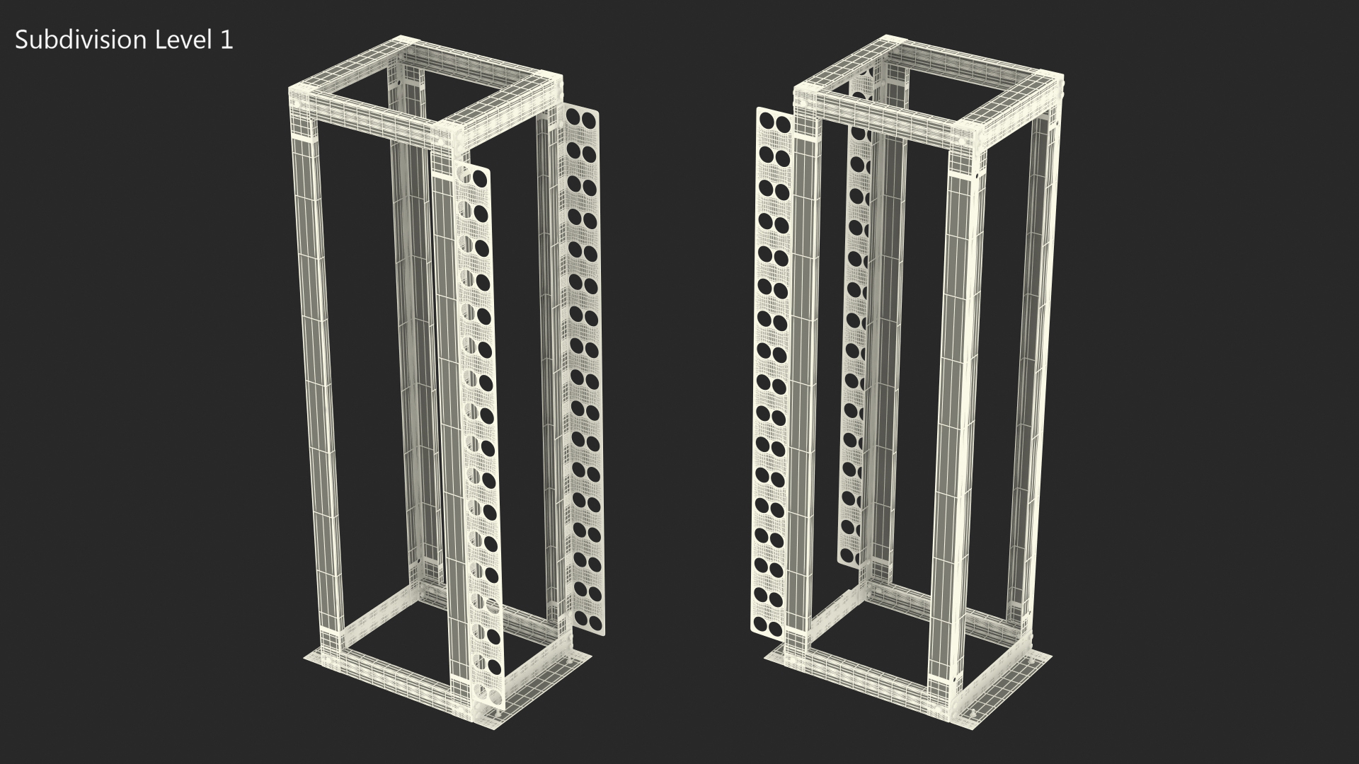 Open Frame Server Rack 44U Empty 3D