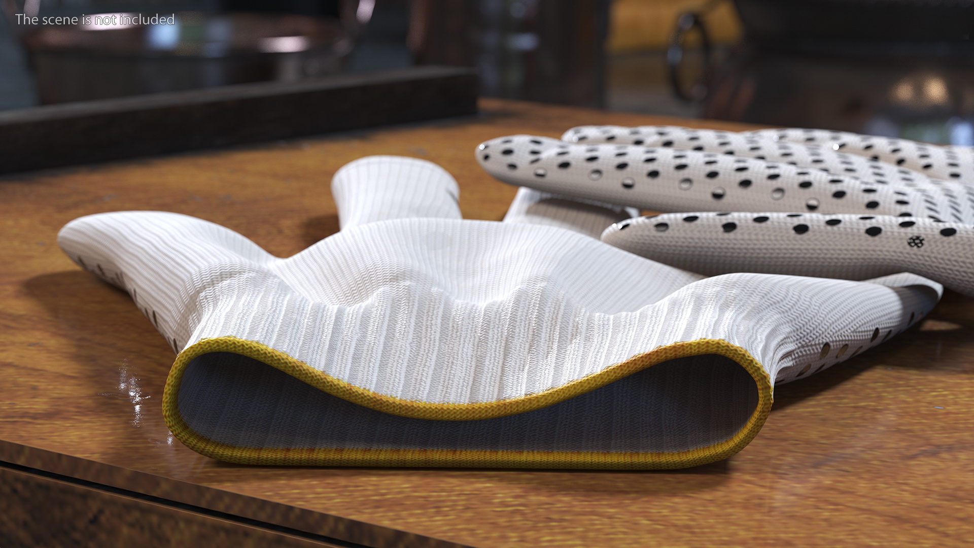 Cotton Work Gloves Beige 3D model