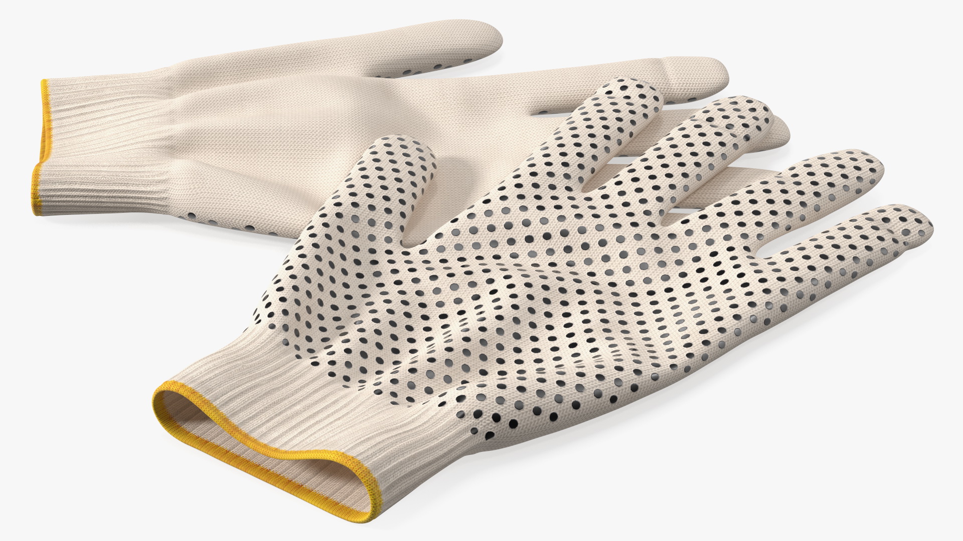 Cotton Work Gloves Beige 3D model