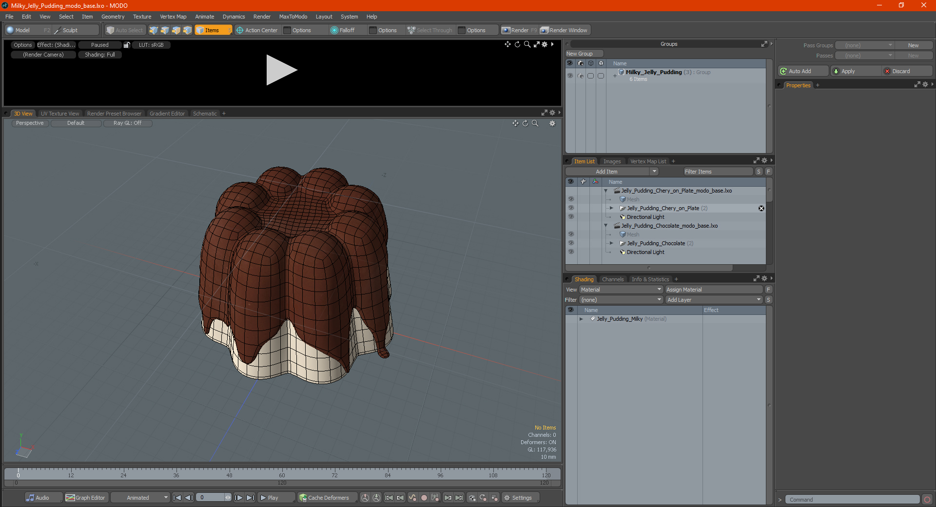Milky Jelly Pudding 3D model