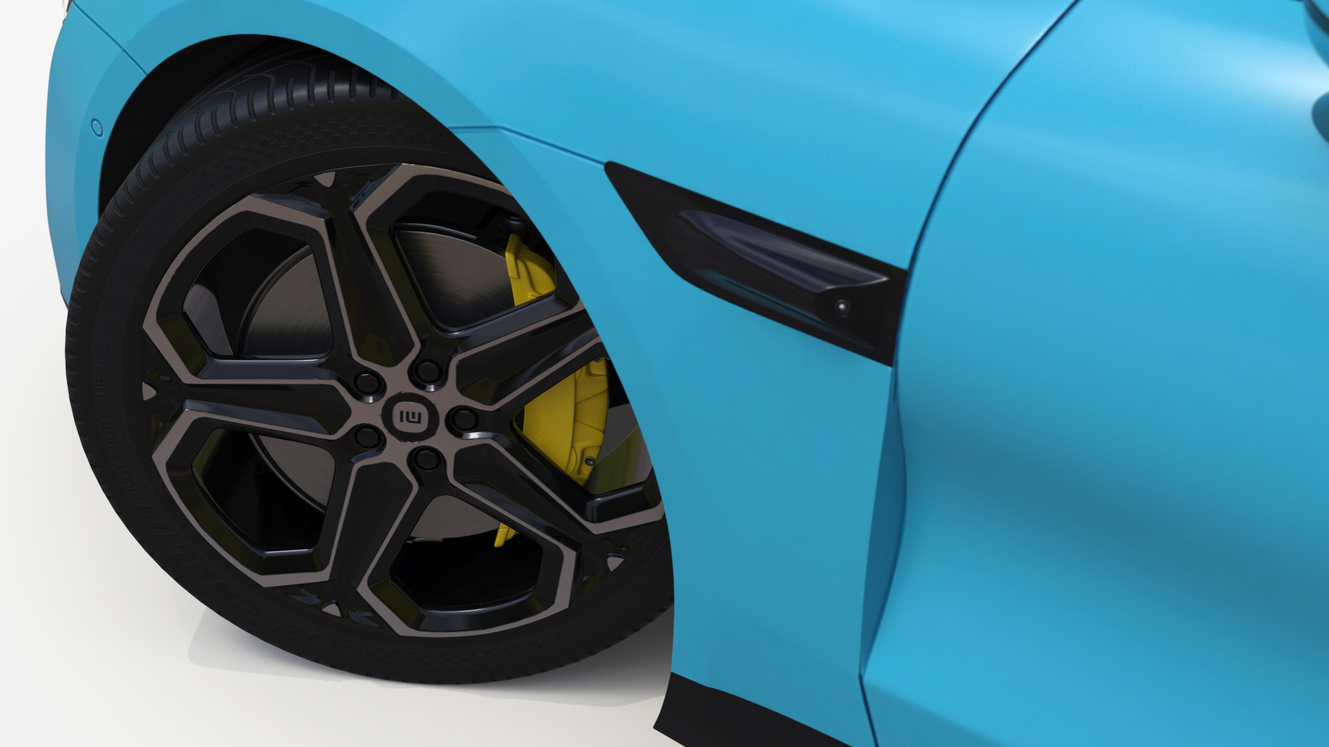 3D Electric Car Xiaomi SU7 EV Car 2023 Aqua Blue Rigged for Maya