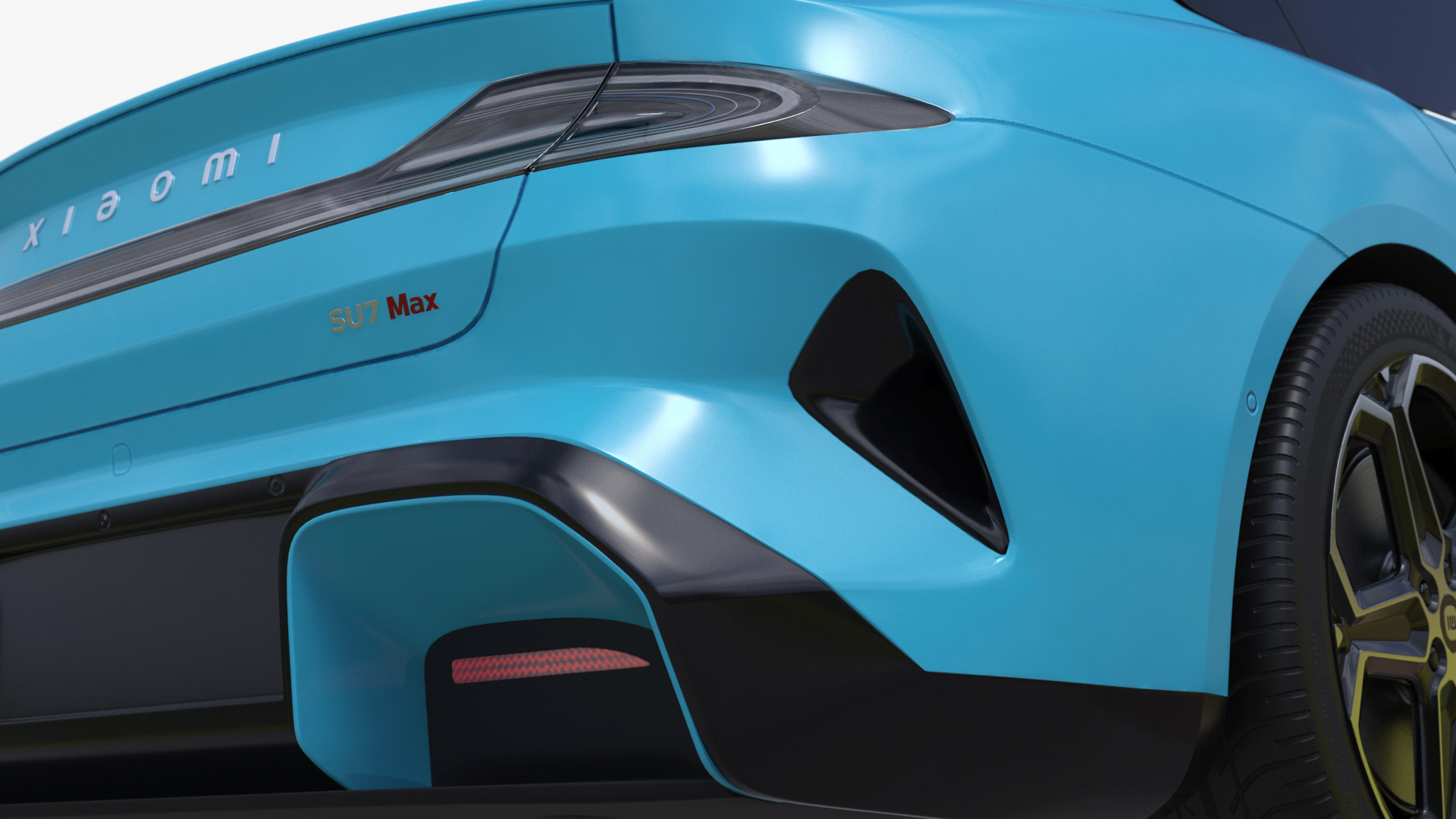 3D Electric Car Xiaomi SU7 EV Car 2023 Aqua Blue Rigged for Maya