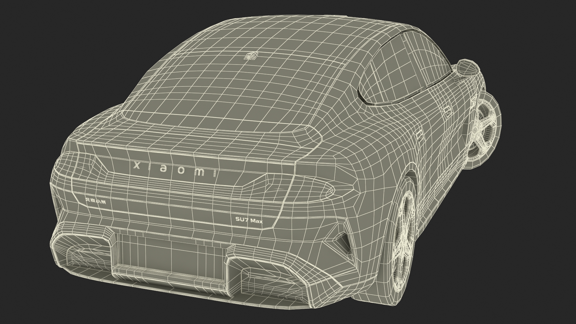 3D Electric Car Xiaomi SU7 EV Car 2023 Aqua Blue Rigged for Maya