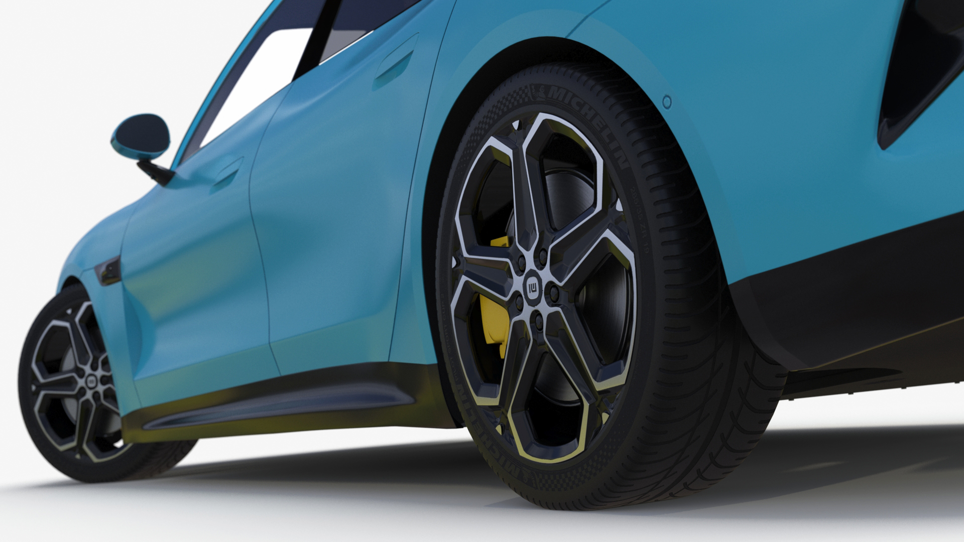 3D Electric Car Xiaomi SU7 EV Car 2023 Aqua Blue Rigged for Maya