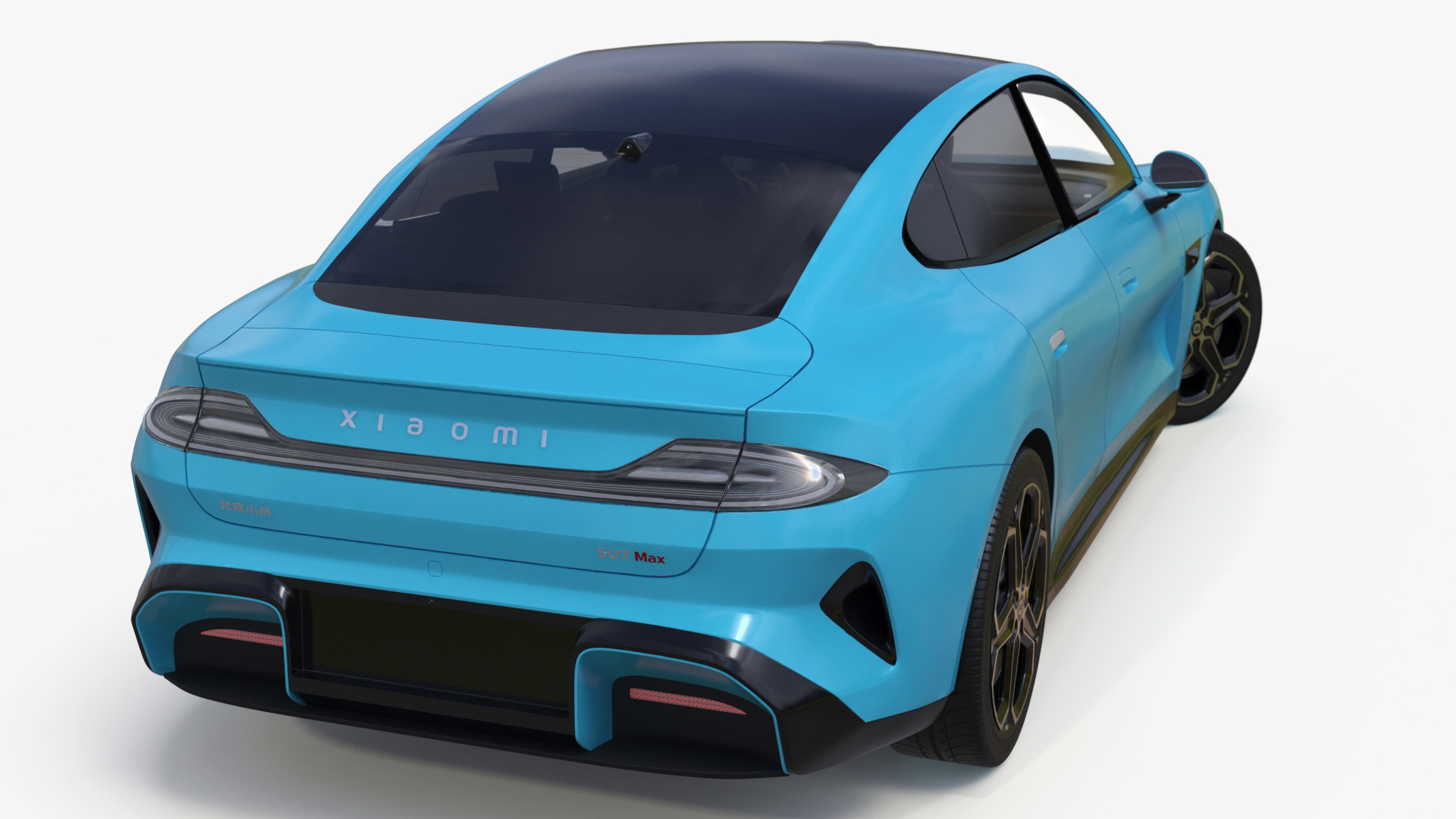 3D Electric Car Xiaomi SU7 EV Car 2023 Aqua Blue Rigged for Maya