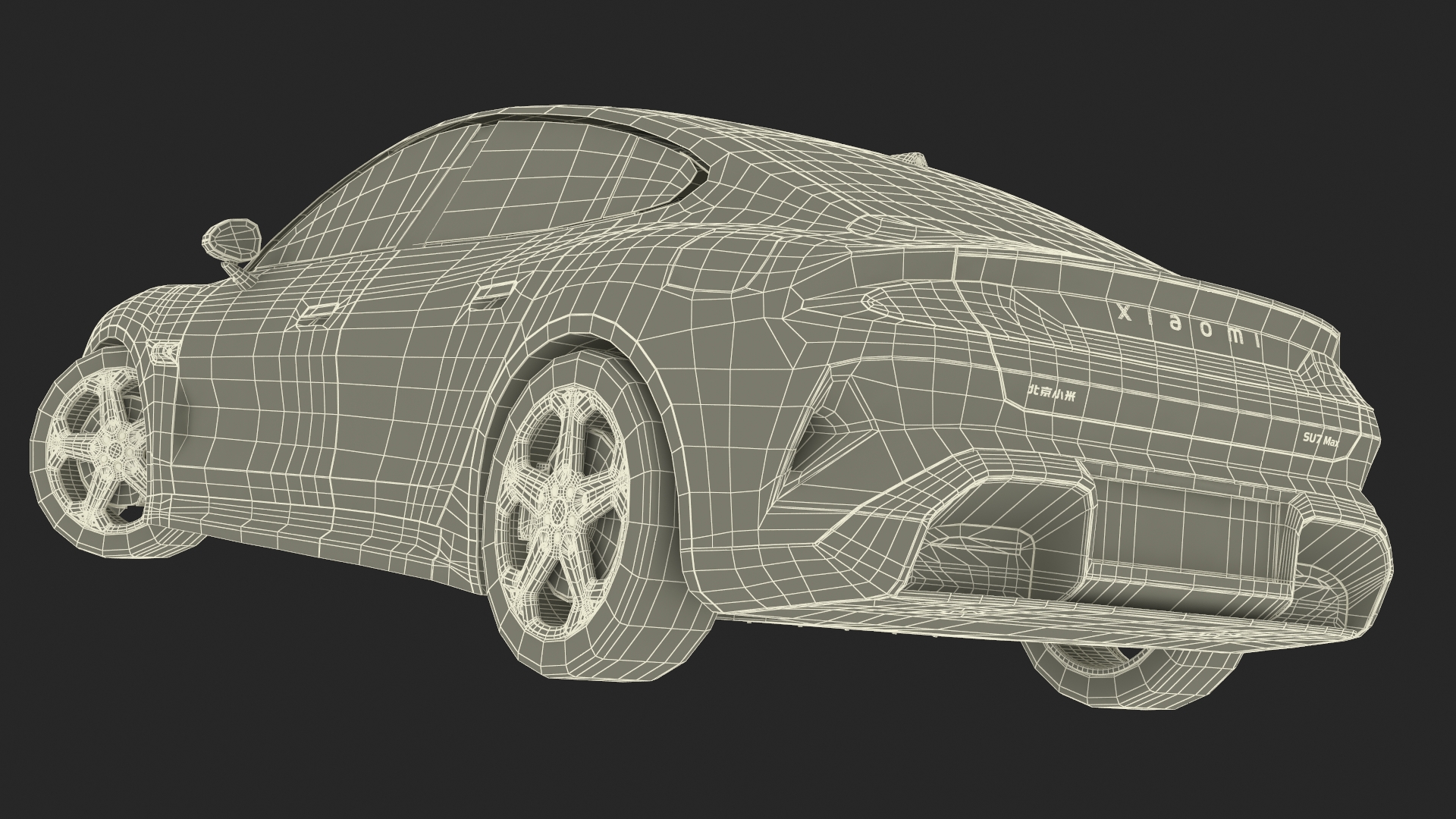 3D Electric Car Xiaomi SU7 EV Car 2023 Aqua Blue Rigged for Maya