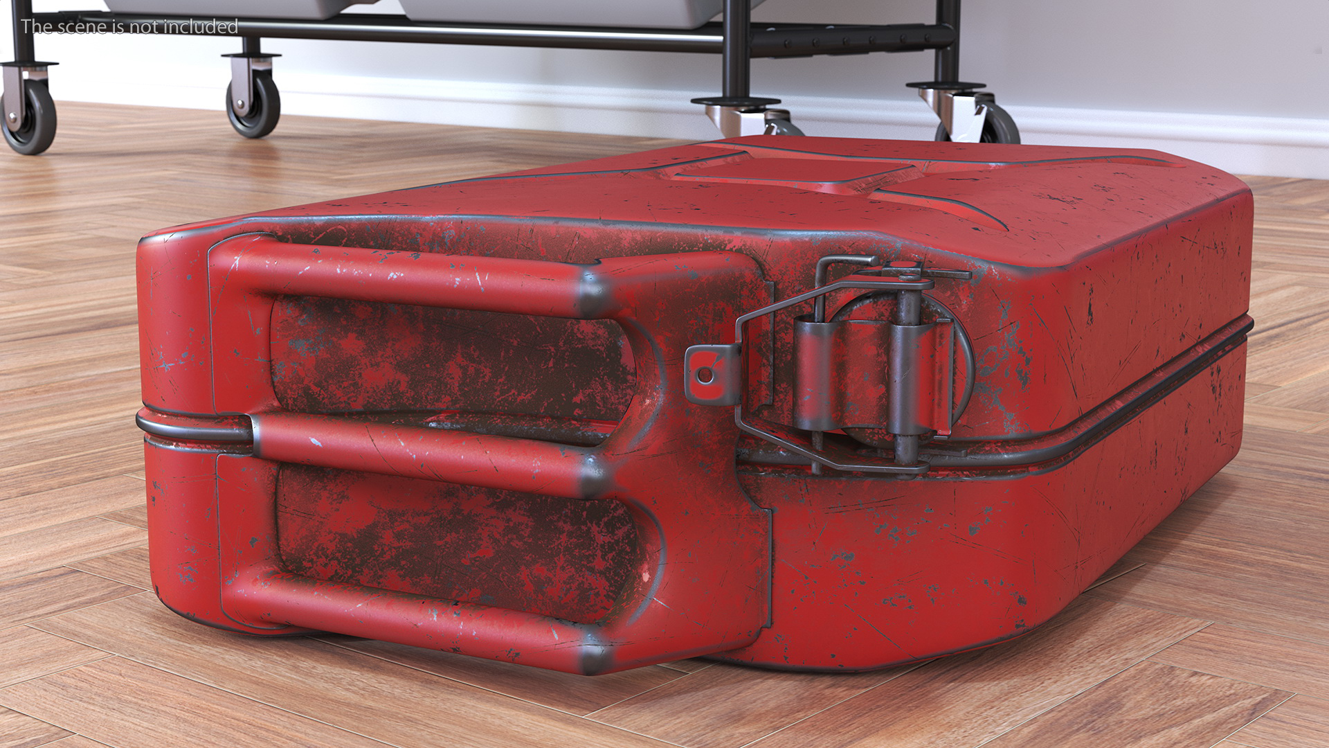 3D Used Steel Red Jerry Gas Can model