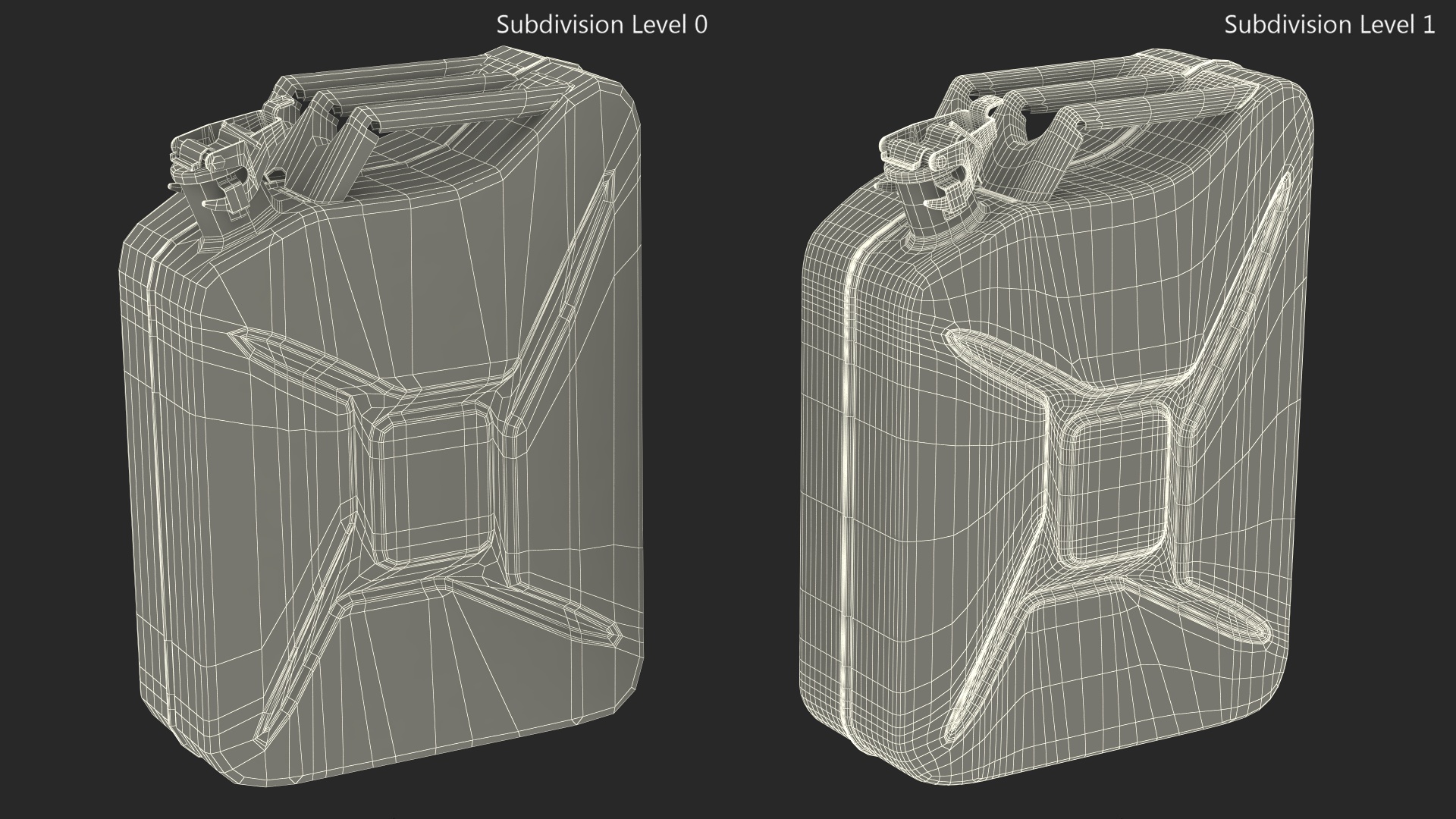 3D Used Steel Red Jerry Gas Can model