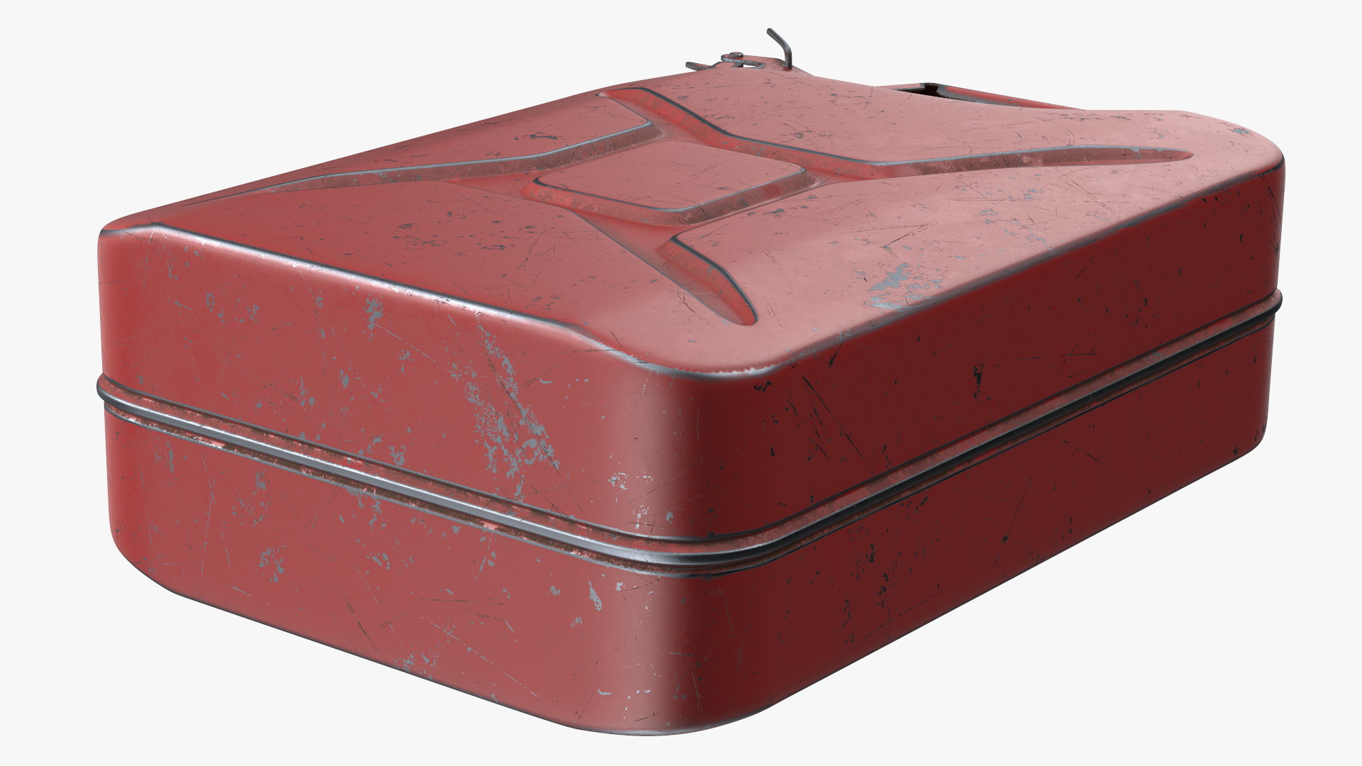 3D Used Steel Red Jerry Gas Can model