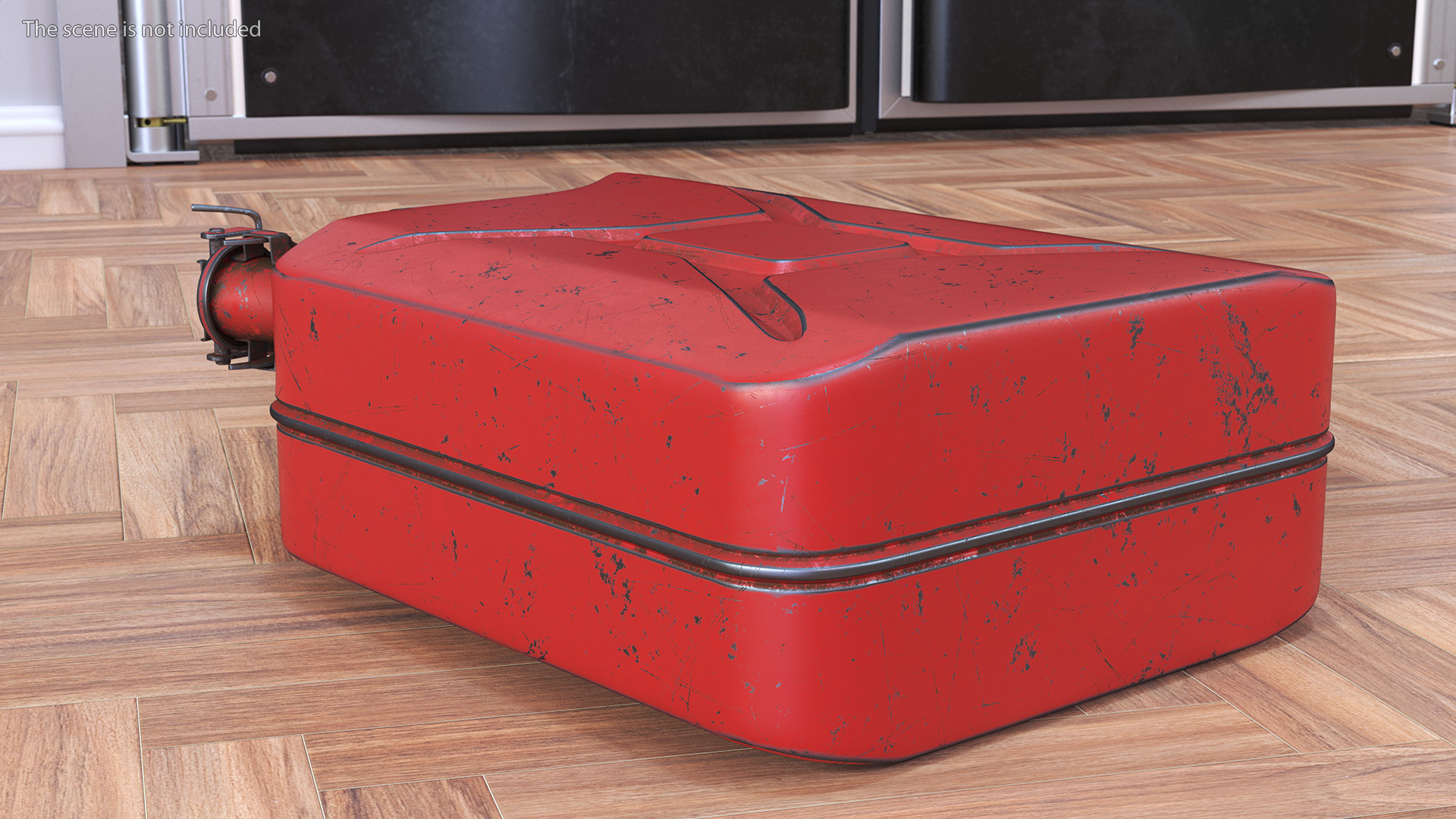 3D Used Steel Red Jerry Gas Can model