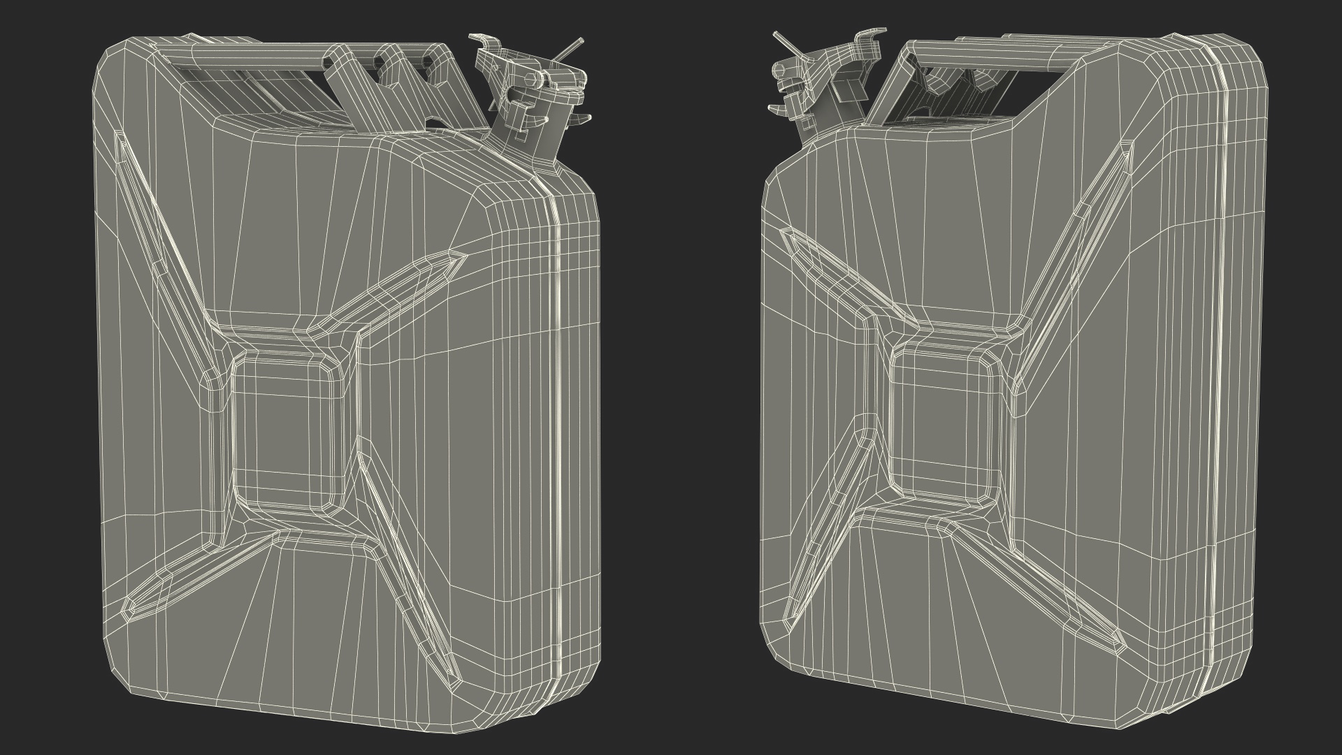 3D Used Steel Red Jerry Gas Can model