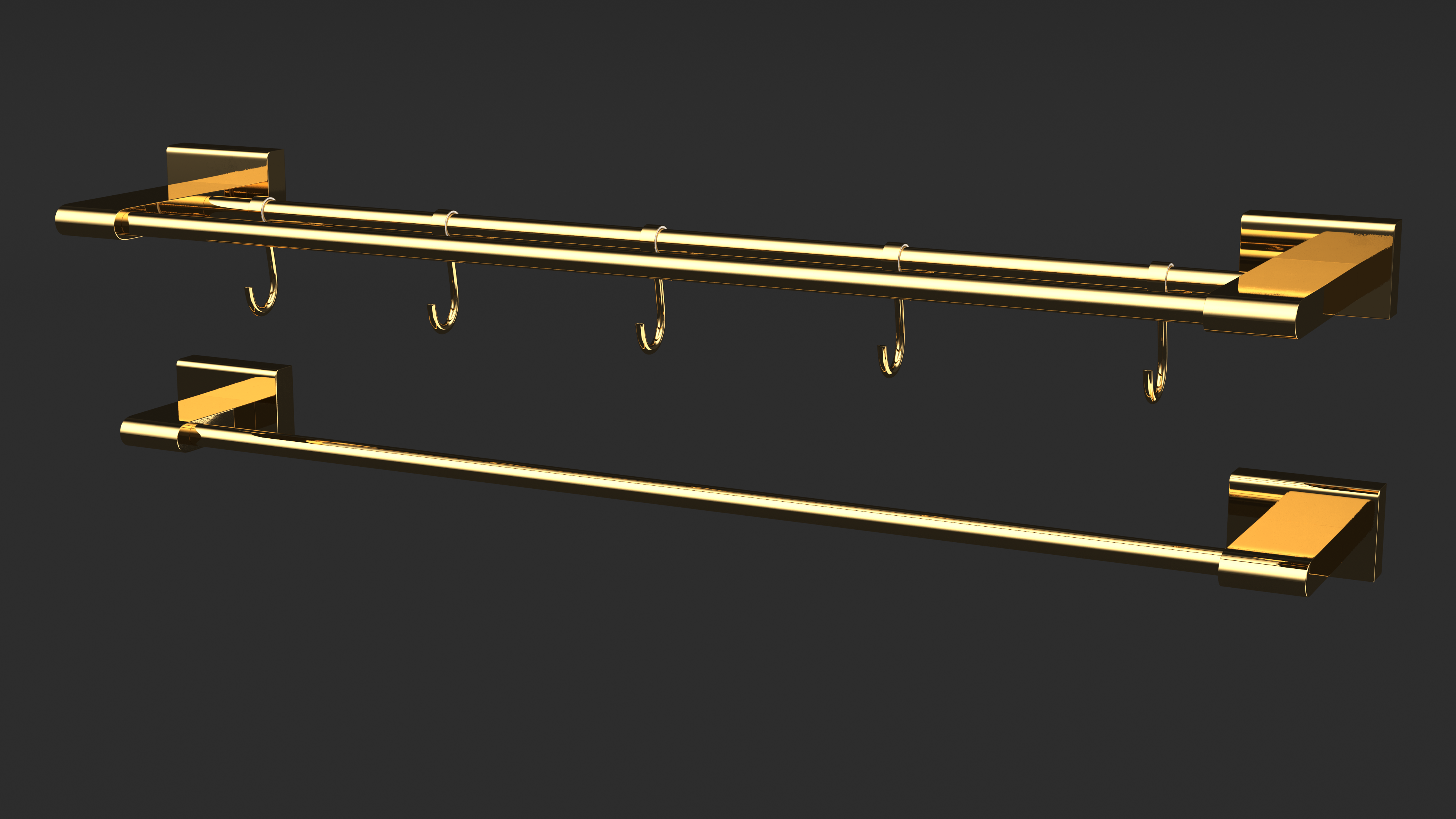 Double Towel Rack Gold, view 6