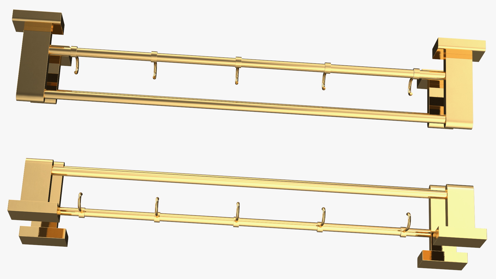 Double Towel Rack Gold 3D