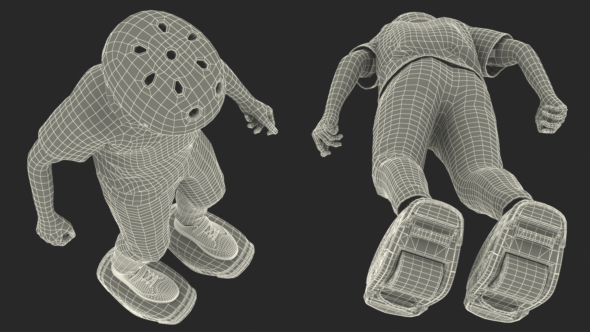 3D model Teenage Boy on Electric Drift Roller Skates Rigged