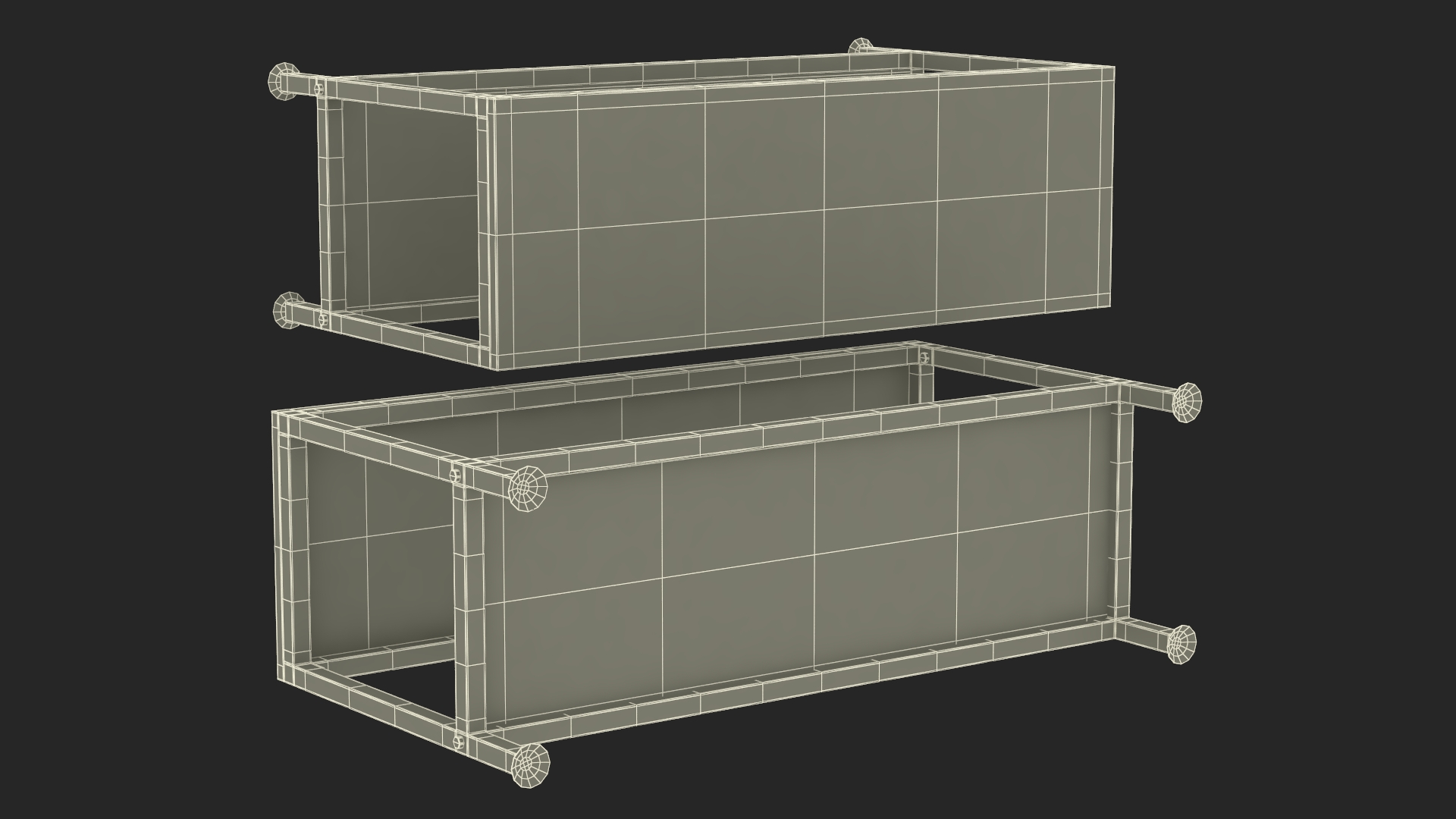 3D Low Shelf Black Color