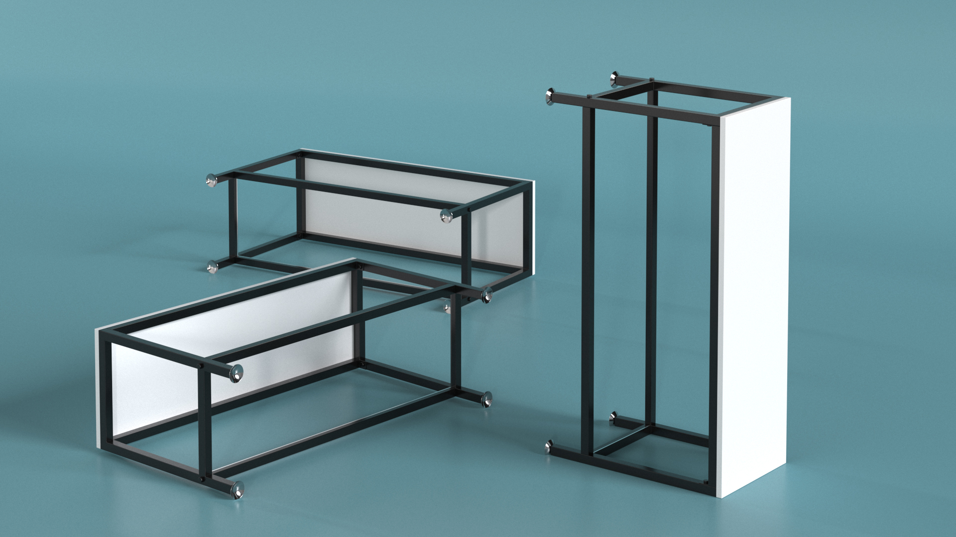 3D Low Shelf Black Color