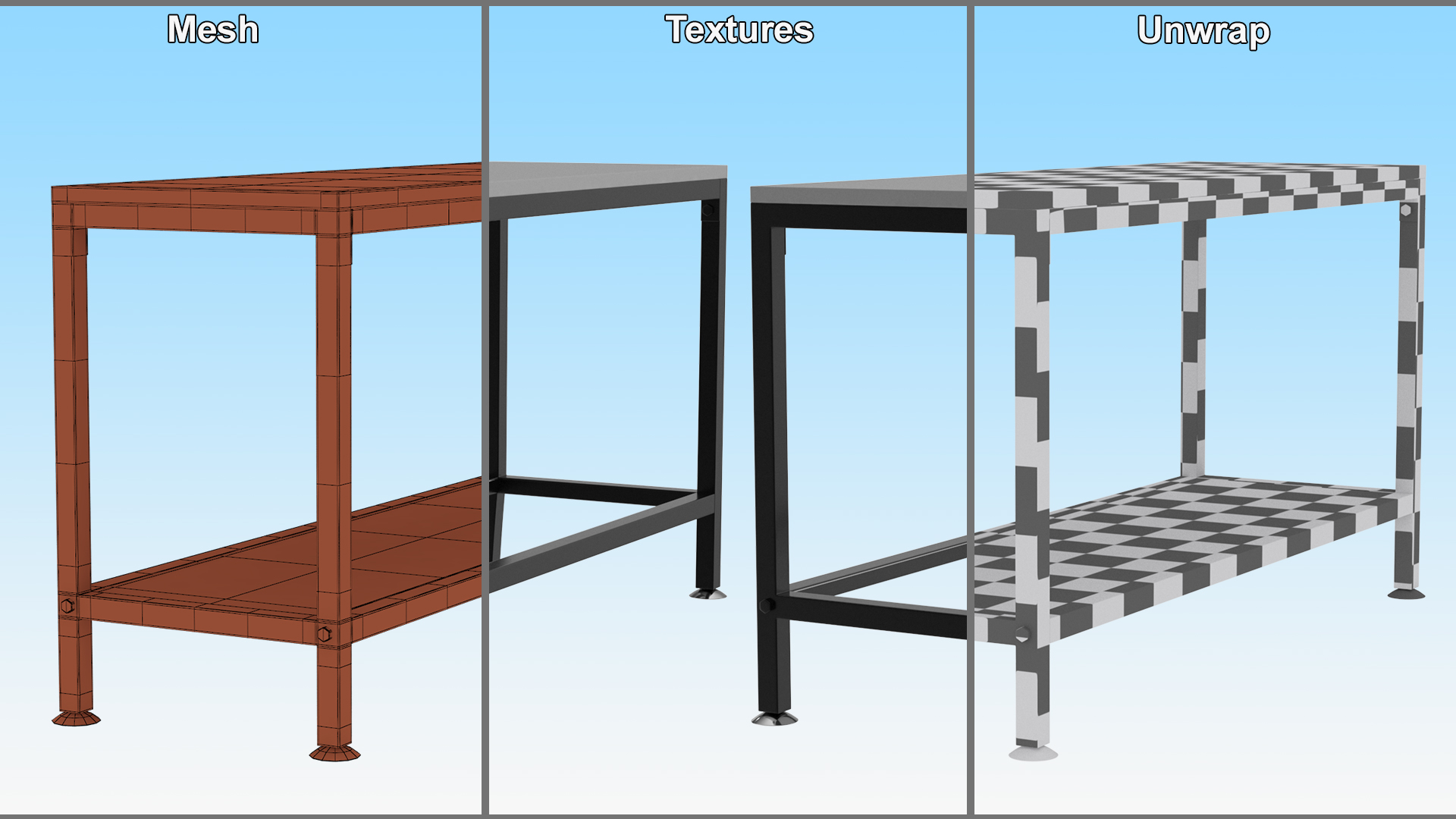 3D Low Shelf Black Color
