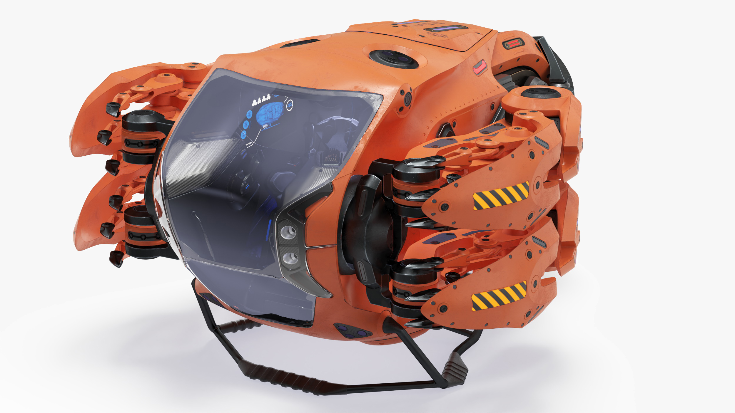 3D Sci Fi Flying Loader Rigged for Cinema 4D