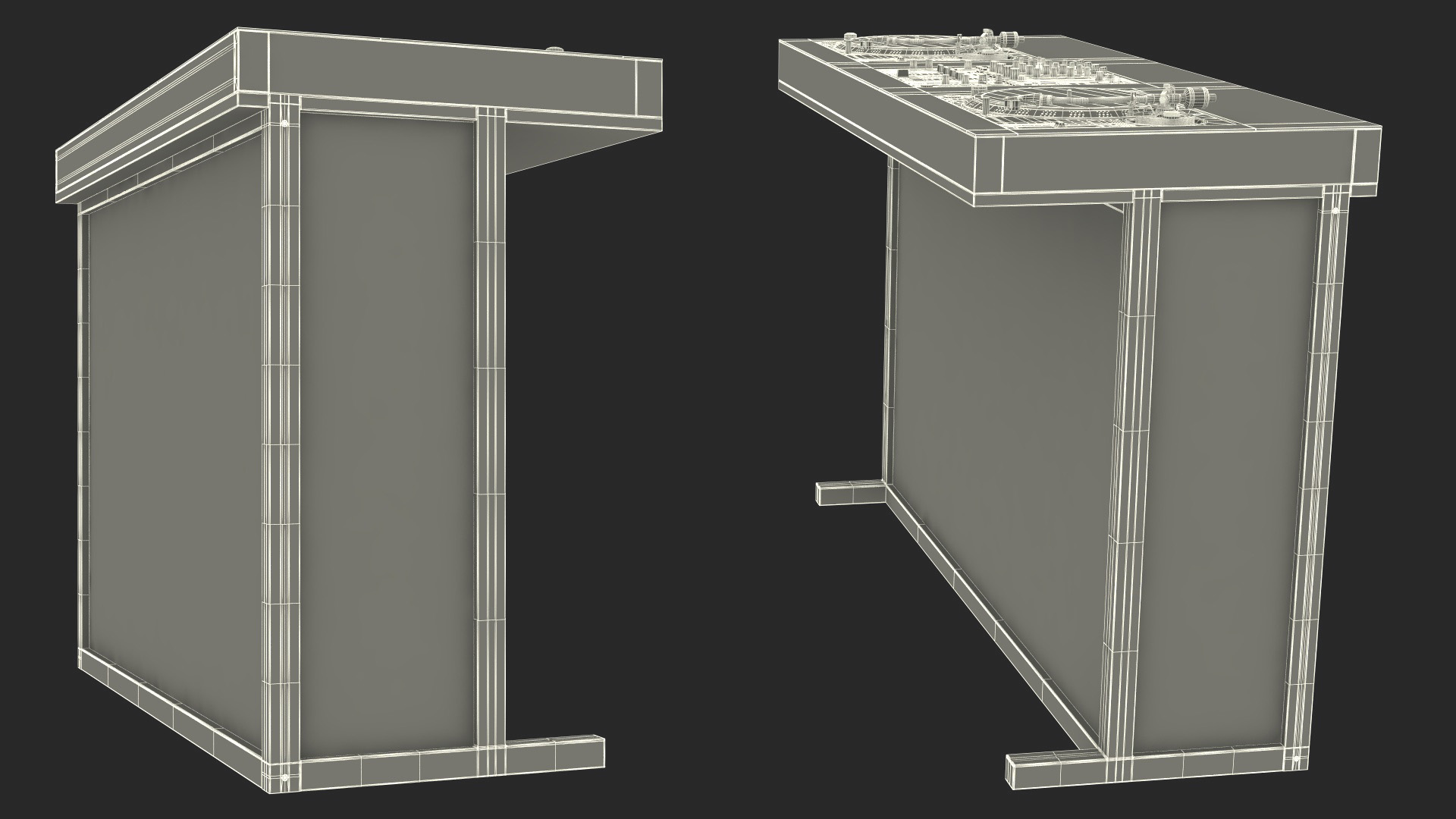 DJ Console with Mixer Pioneer and Purple Lighting 3D model
