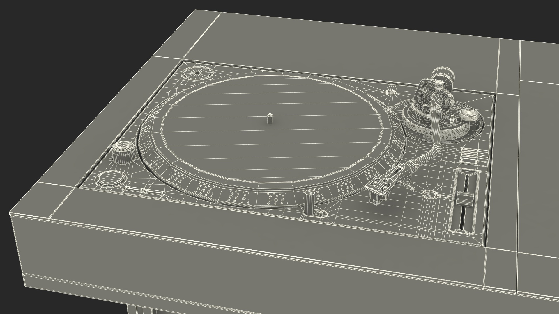 DJ Console with Mixer Pioneer and Purple Lighting 3D model