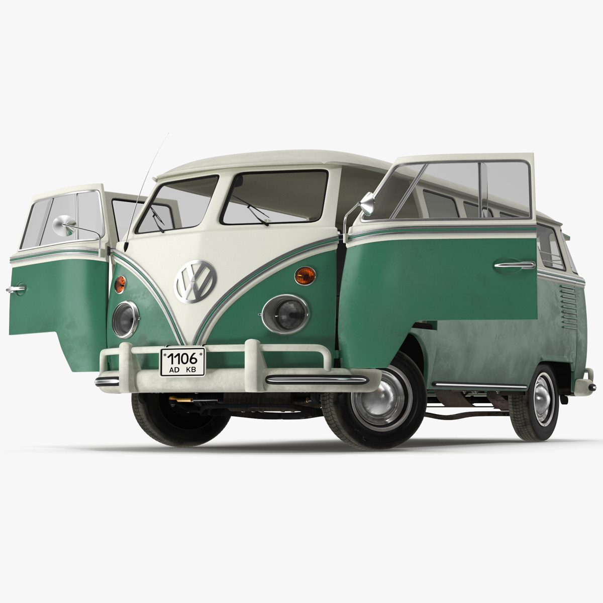 Volkswagen Type 2 Bus Rigged for Maya 3D