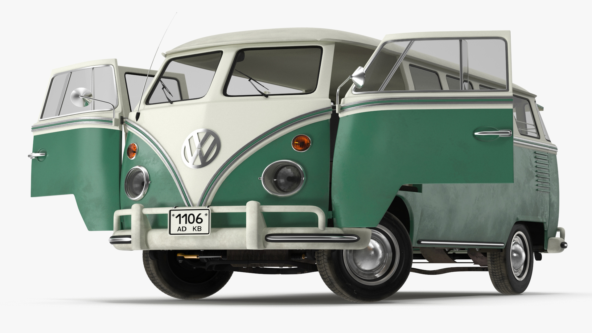 Volkswagen Type 2 Bus Rigged for Maya 3D