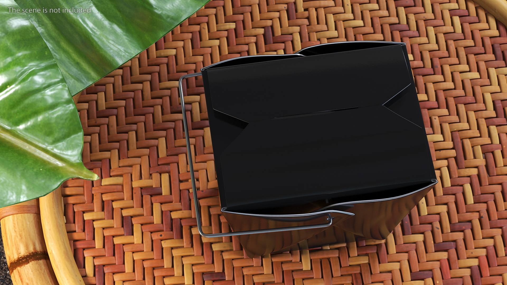 Black Paper Chinese Takeout Box 16 Oz 3D
