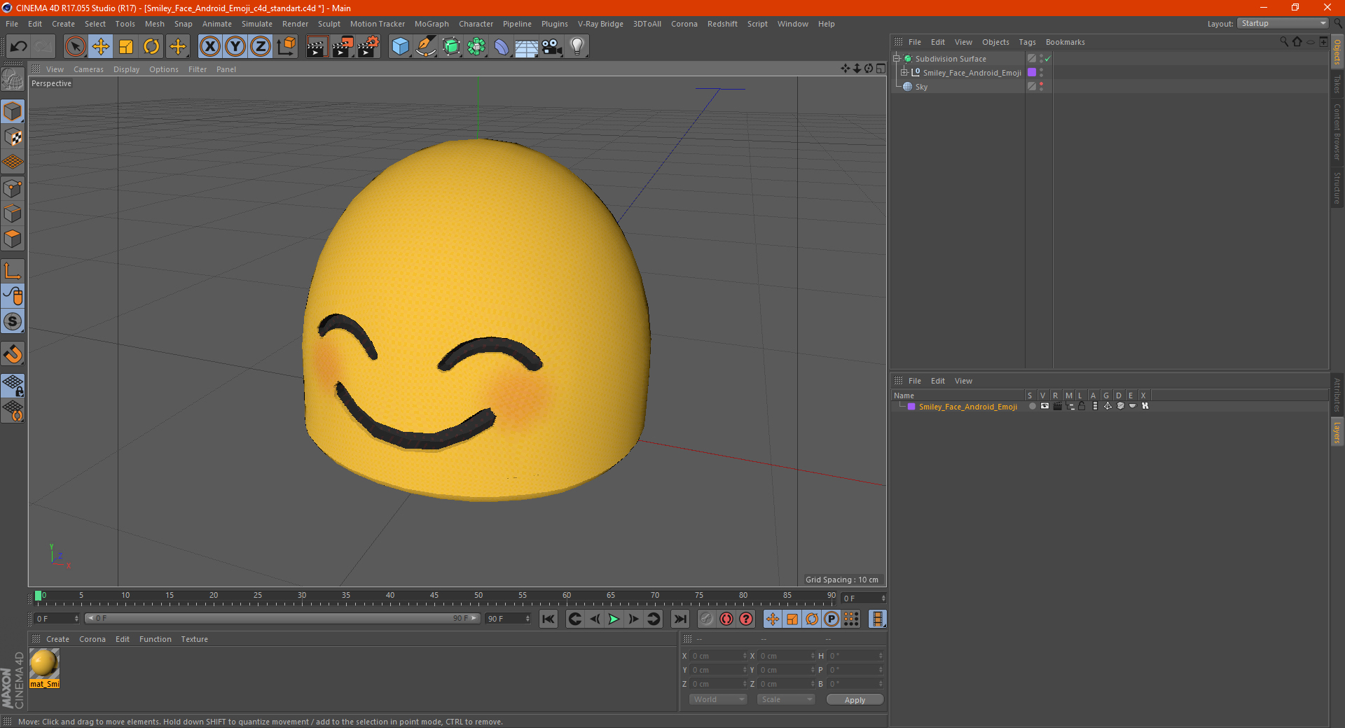 3D model Smiley Face Android Emoji