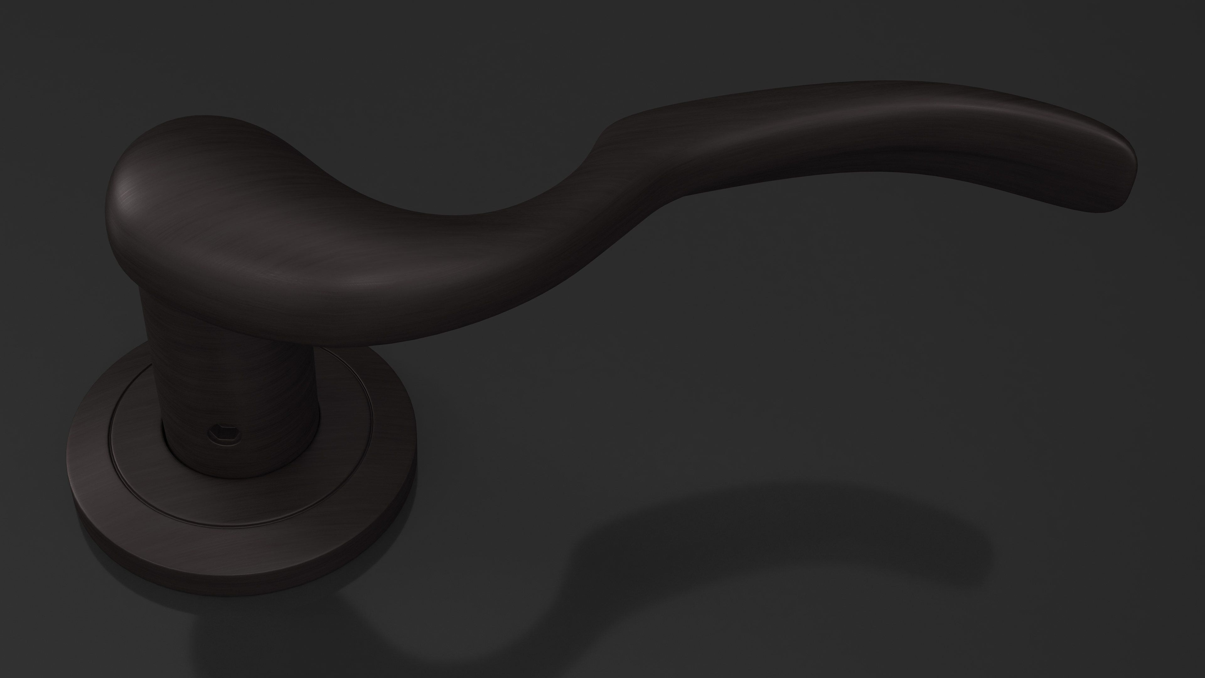 3D model Dark Bronze Curly Door Handles