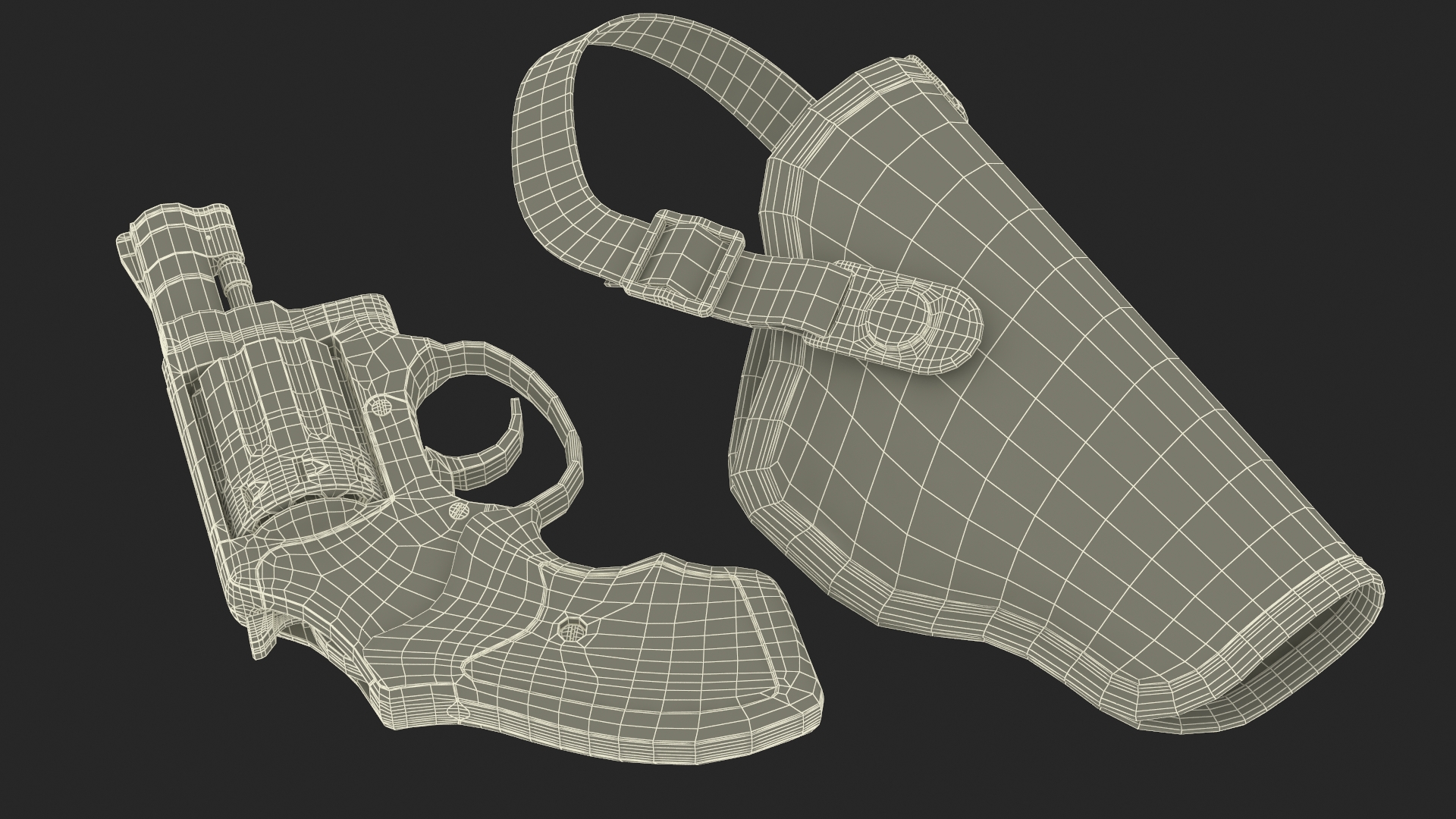 3D Revolver and Nylon Belt Holster
