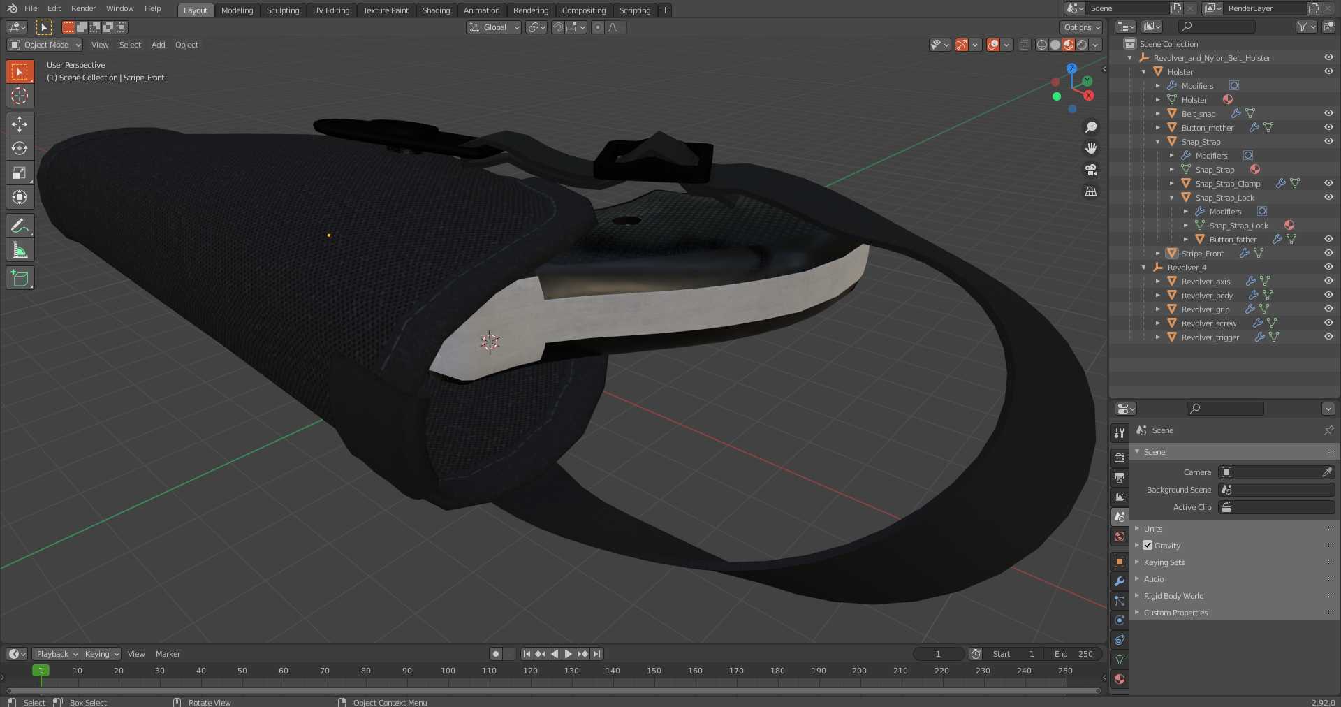 3D Revolver and Nylon Belt Holster