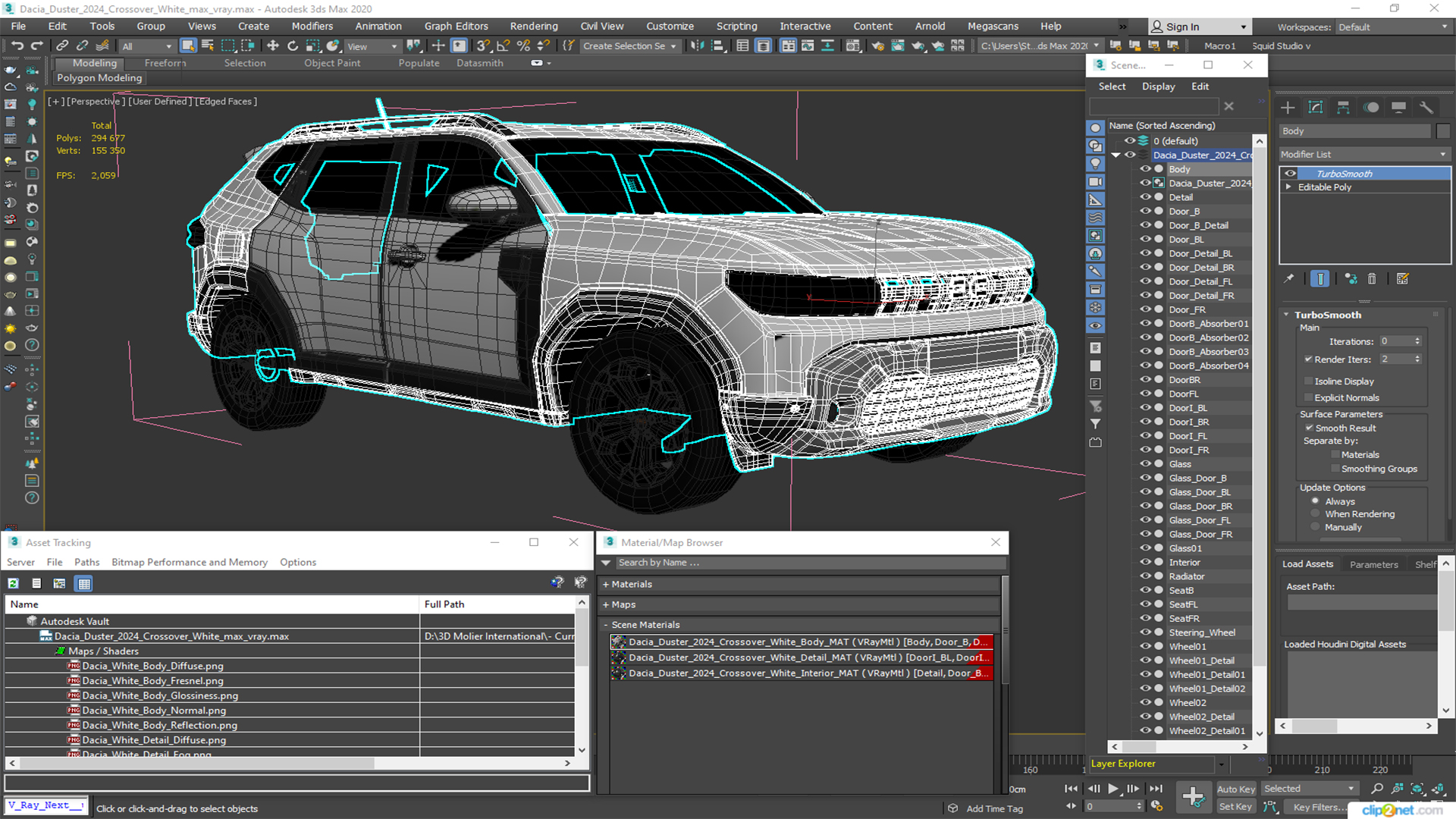 3D Dacia Duster 2024 Crossover White model