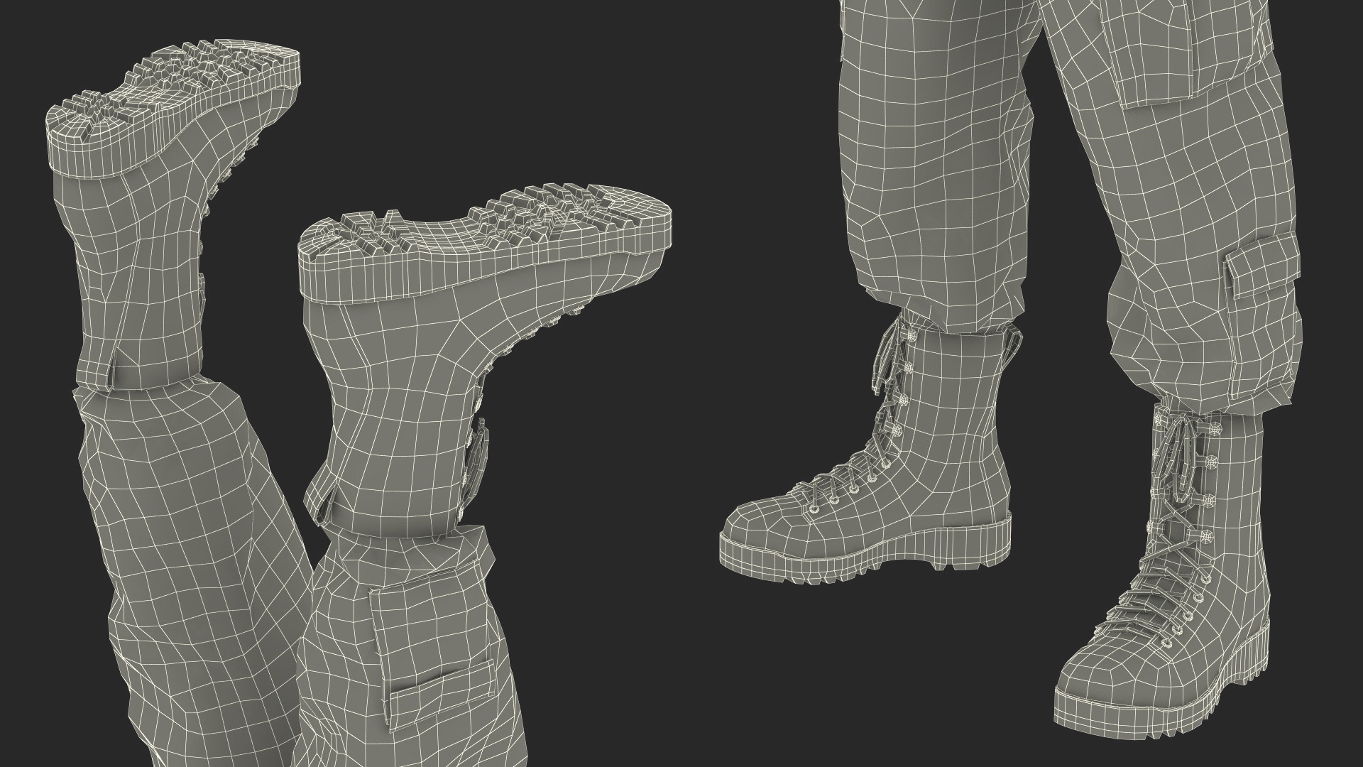 3D model Soldier in Green Gear and Assault Rifle Rigged for Cinema 4D