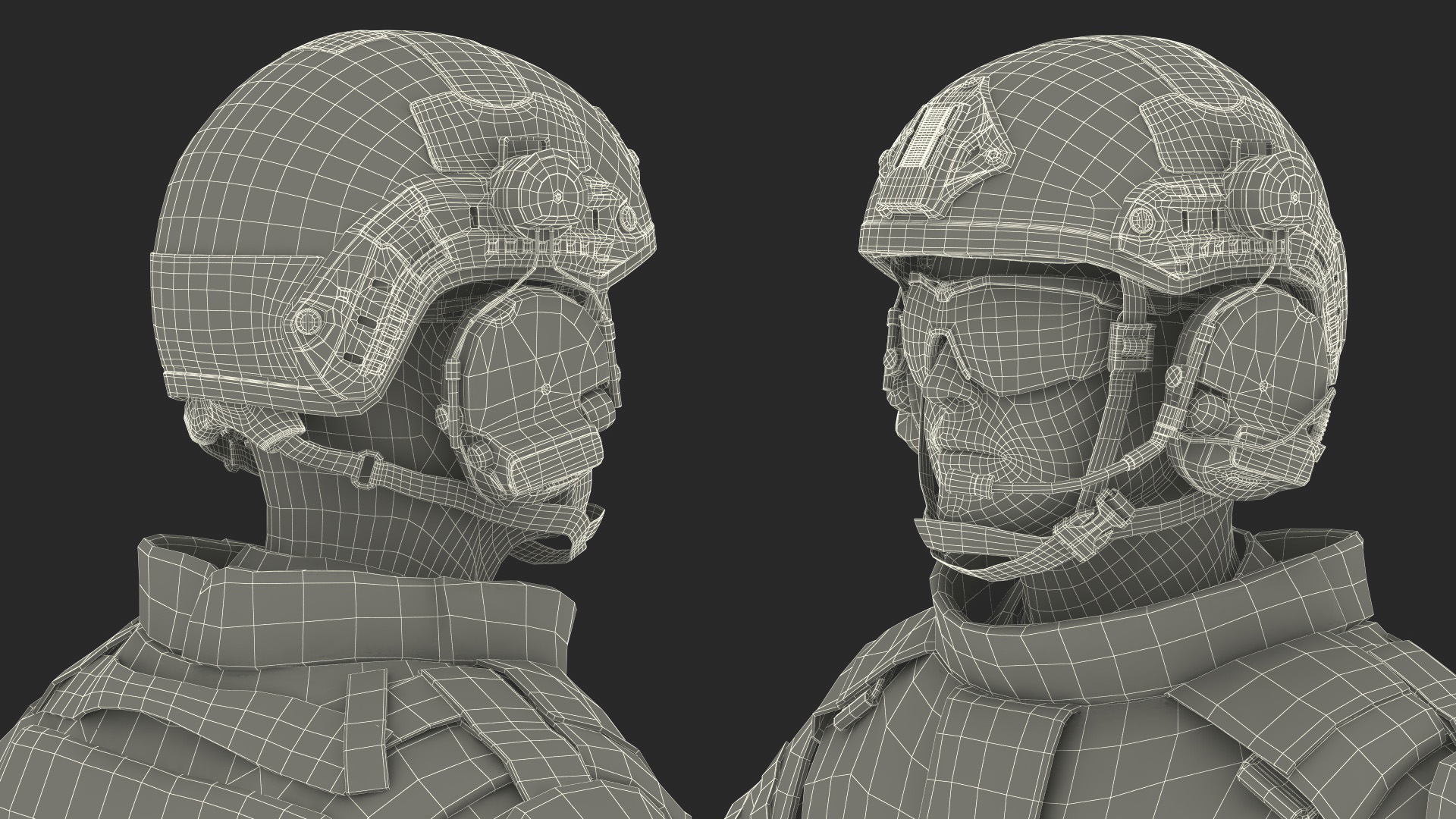 3D model Soldier in Green Gear and Assault Rifle Rigged for Cinema 4D