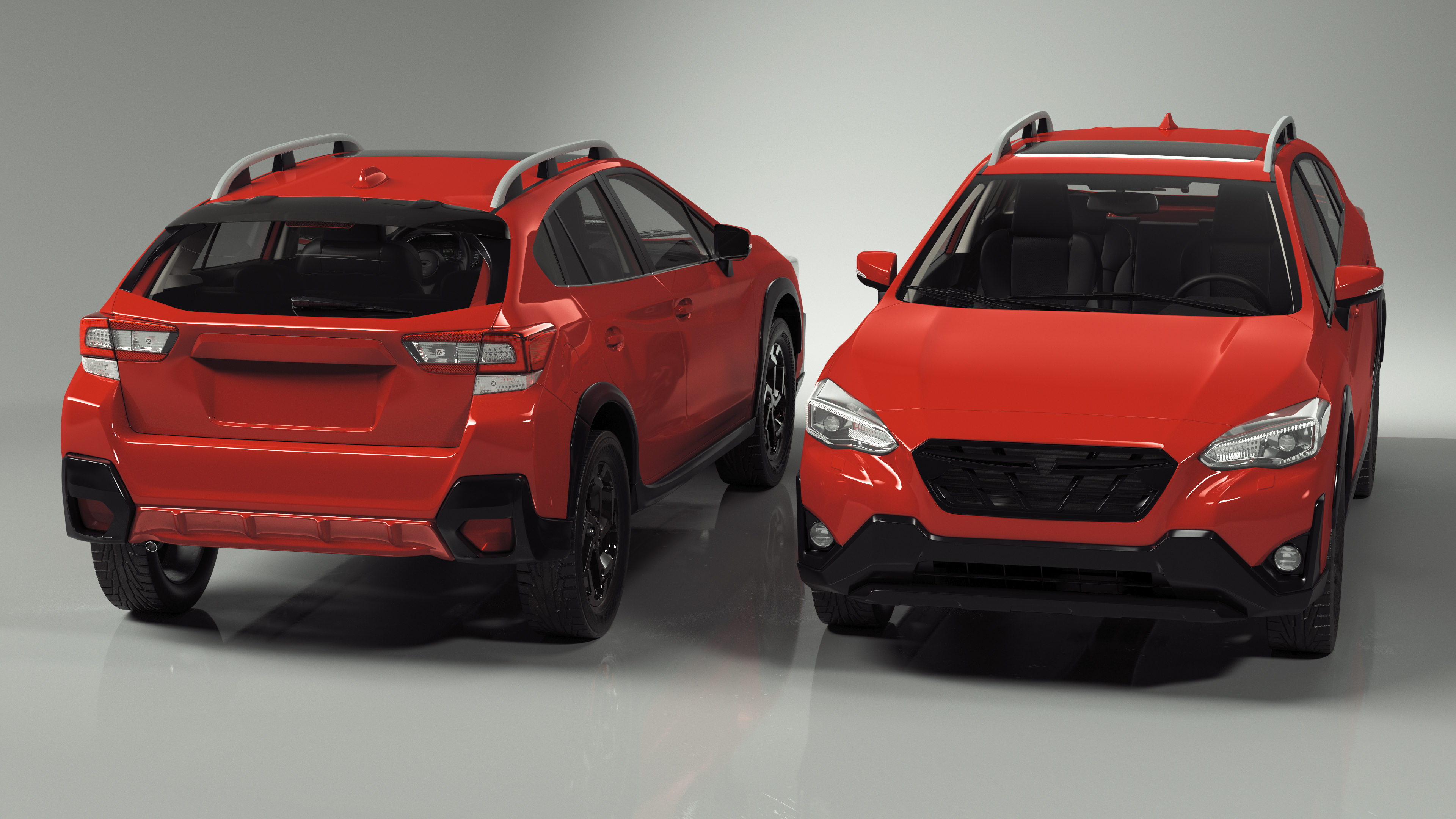 Compact Crossover Simple Interior Red 3D